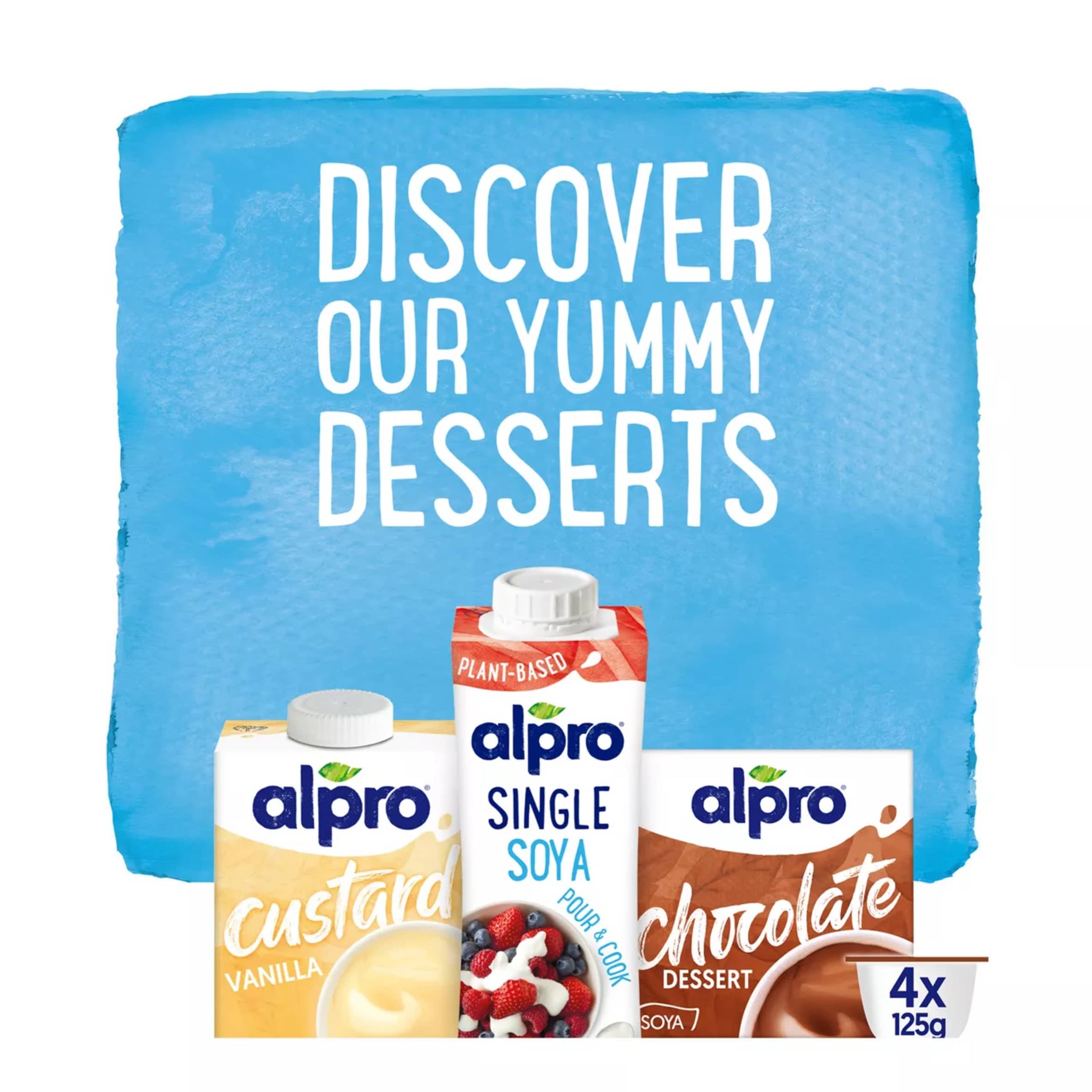 Alpro Dark Chocolate Dairy Free Vegan Soya Dessert 4x125g thumbnail 2