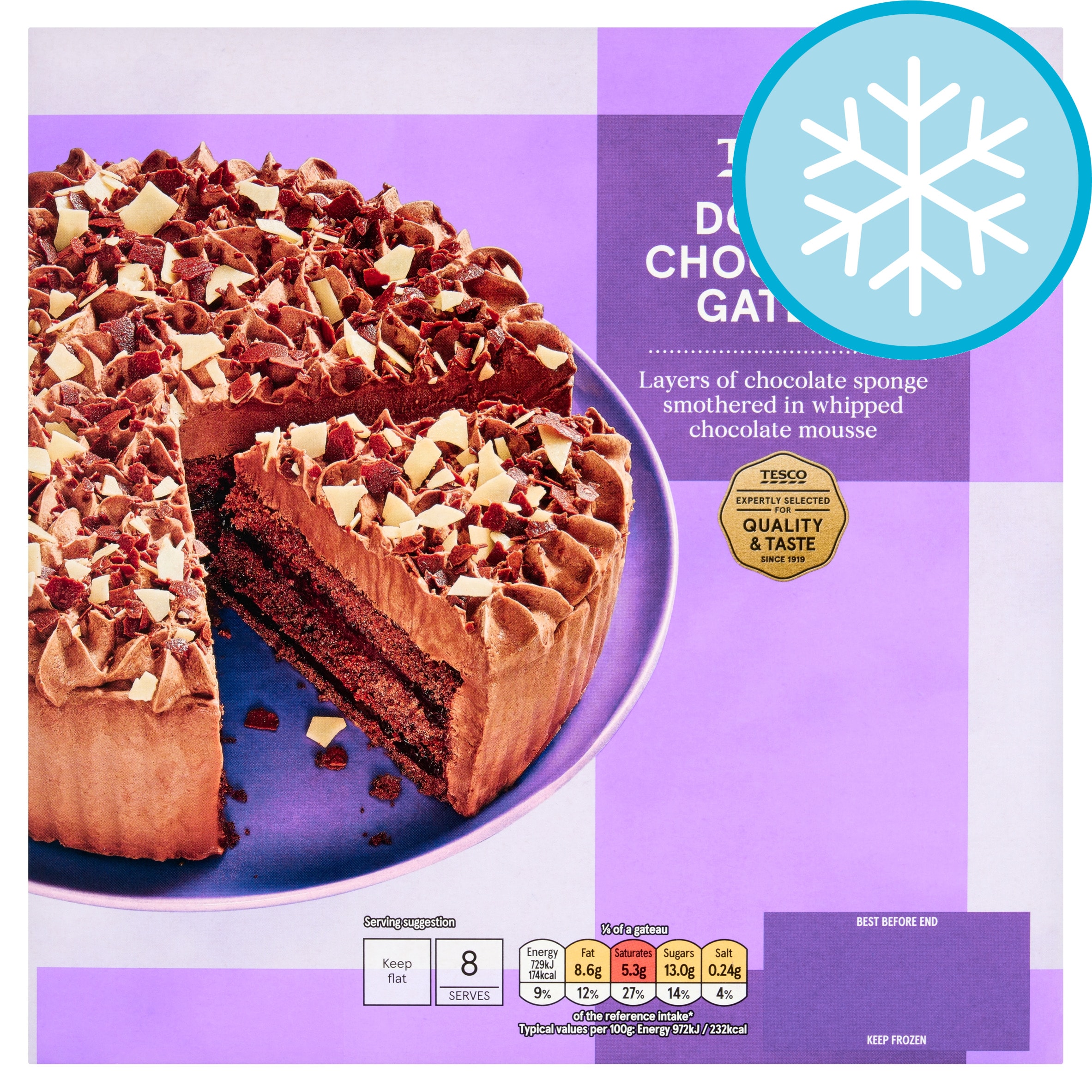 Tesco Double Chocolate Gateau 600G
