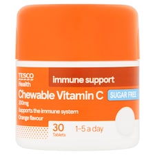 Tesco Health Chewable Vitamin C Orange Tablets 200Mg 30s