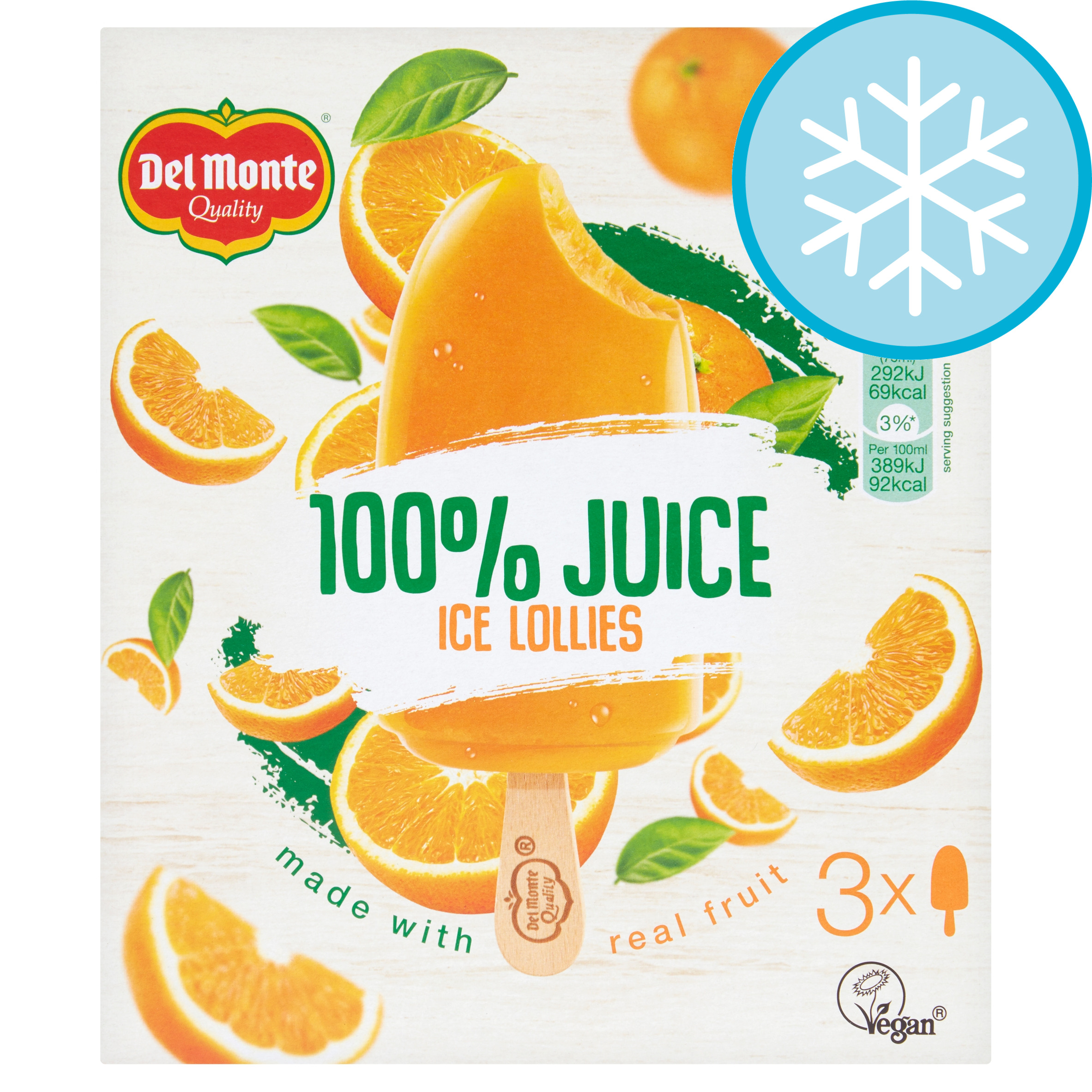 Del Monte 100% Juice Orange Lollies