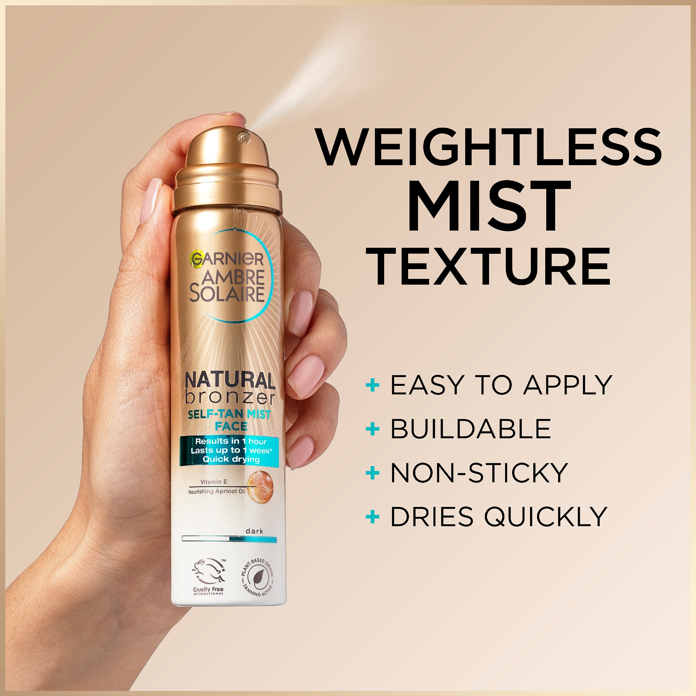 Garnier Ambre Solaire No Streaks Bronzer S/Tan Body Mist 150Ml thumbnail 2