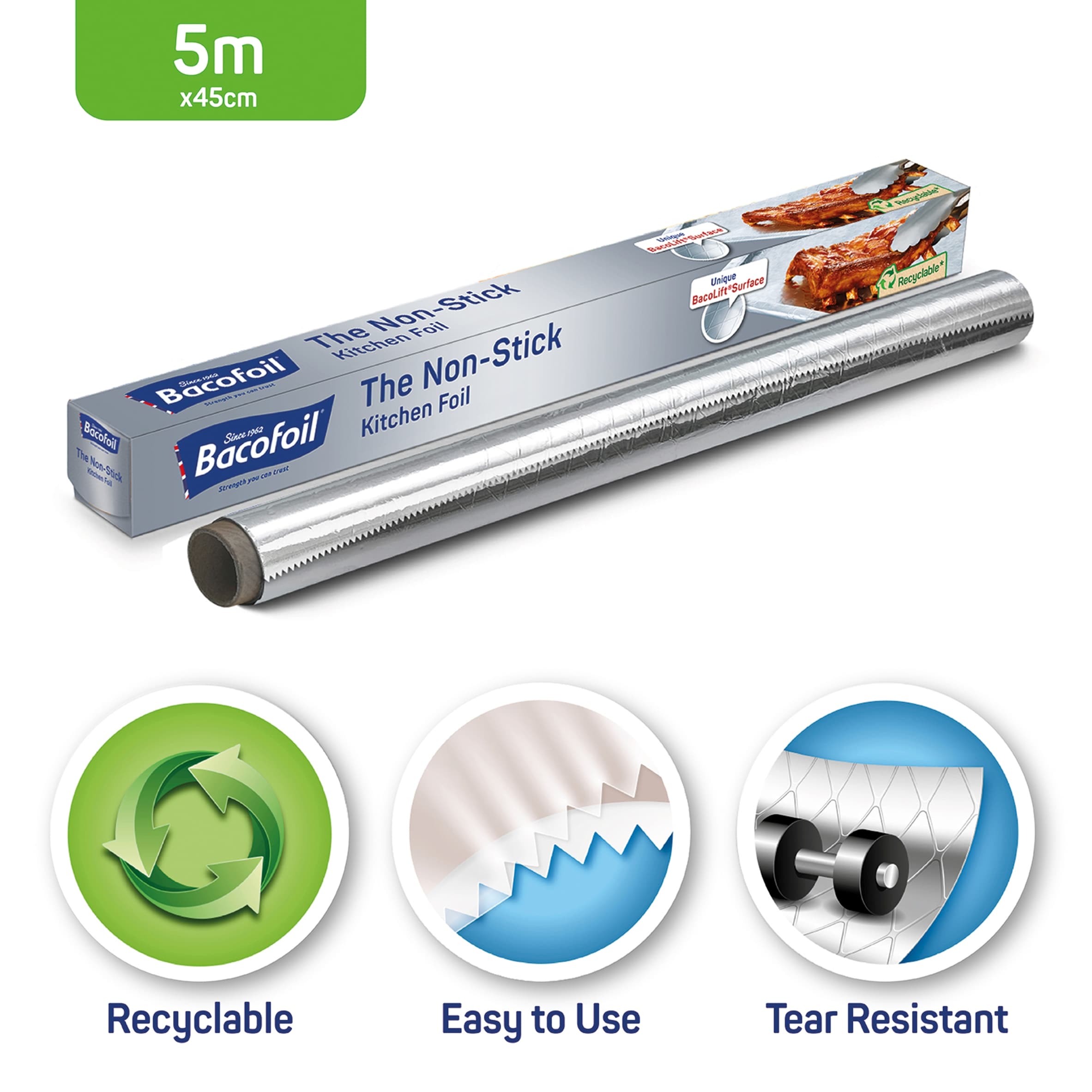 Bacofoil Non Stick Roasting Foil 450Mm X 5M thumbnail 2