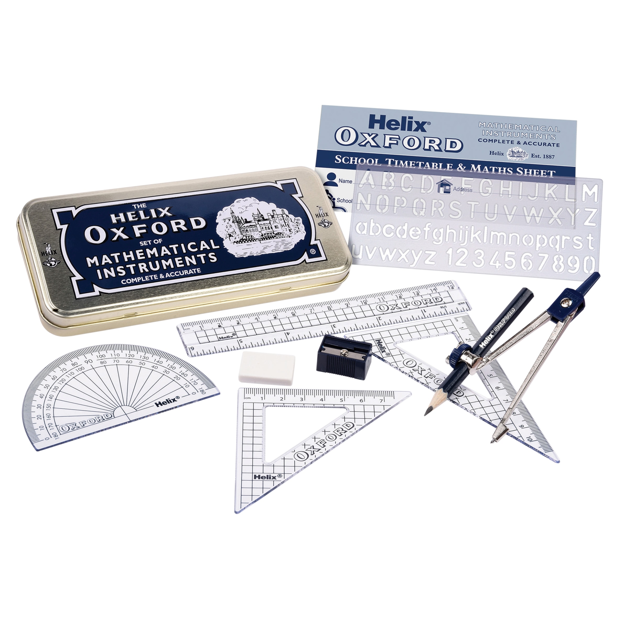 Oxford Maths Stationery Set In Tin thumbnail 2
