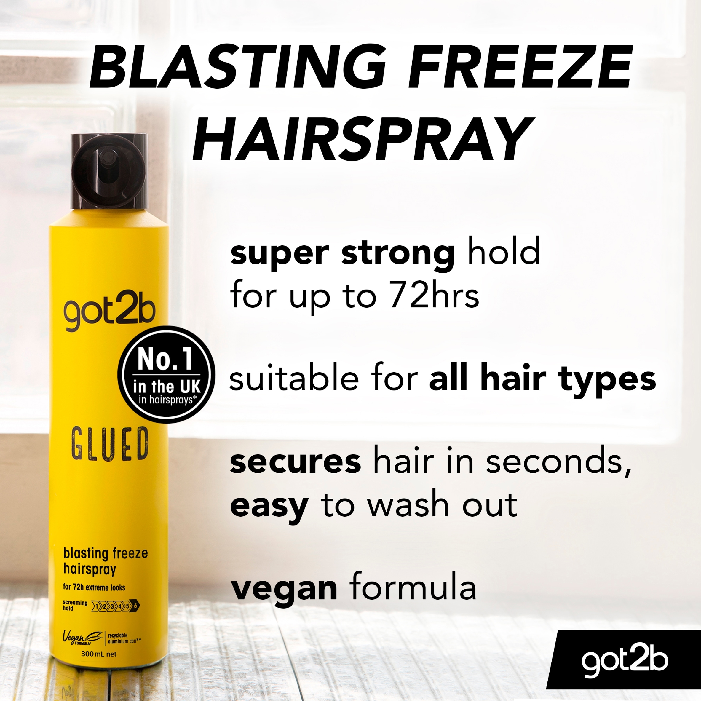 GOT2B Glued Blasting Freeze Hairspray 300ml thumbnail 2