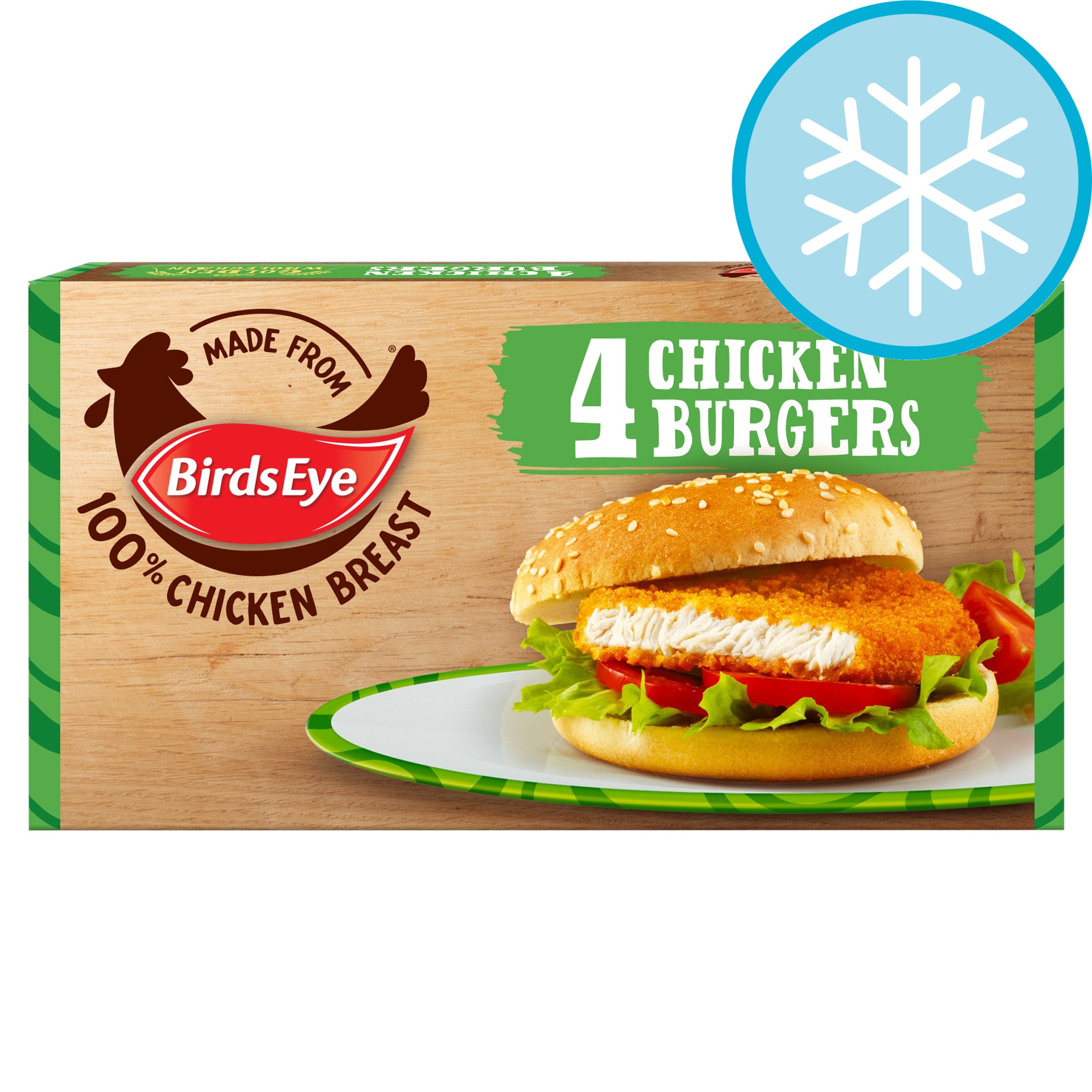 Birds Eye 4 Chicken Burgers with Golden Wholegrain