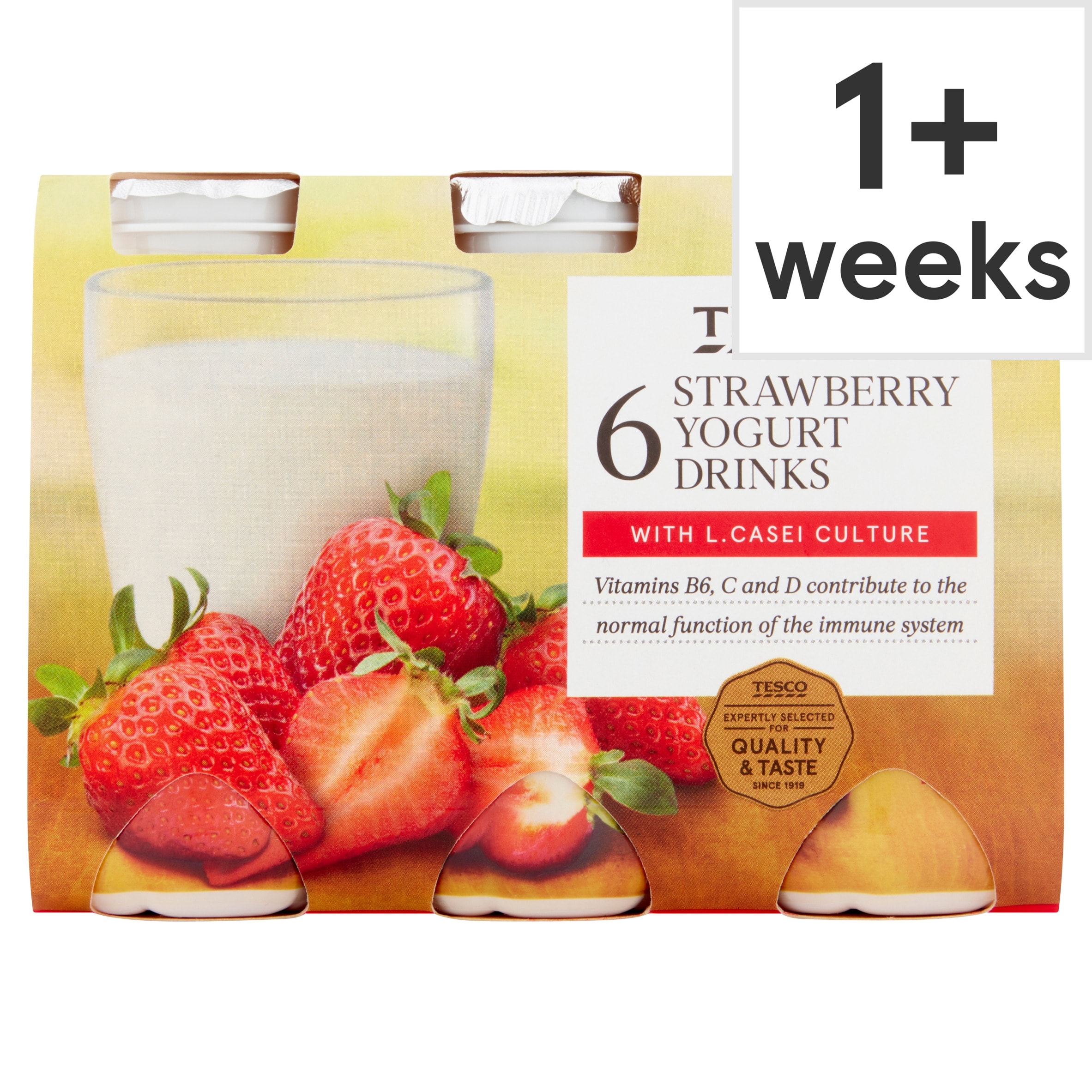 Tesco Strawberry Yogurt Drinks 6 x 100g