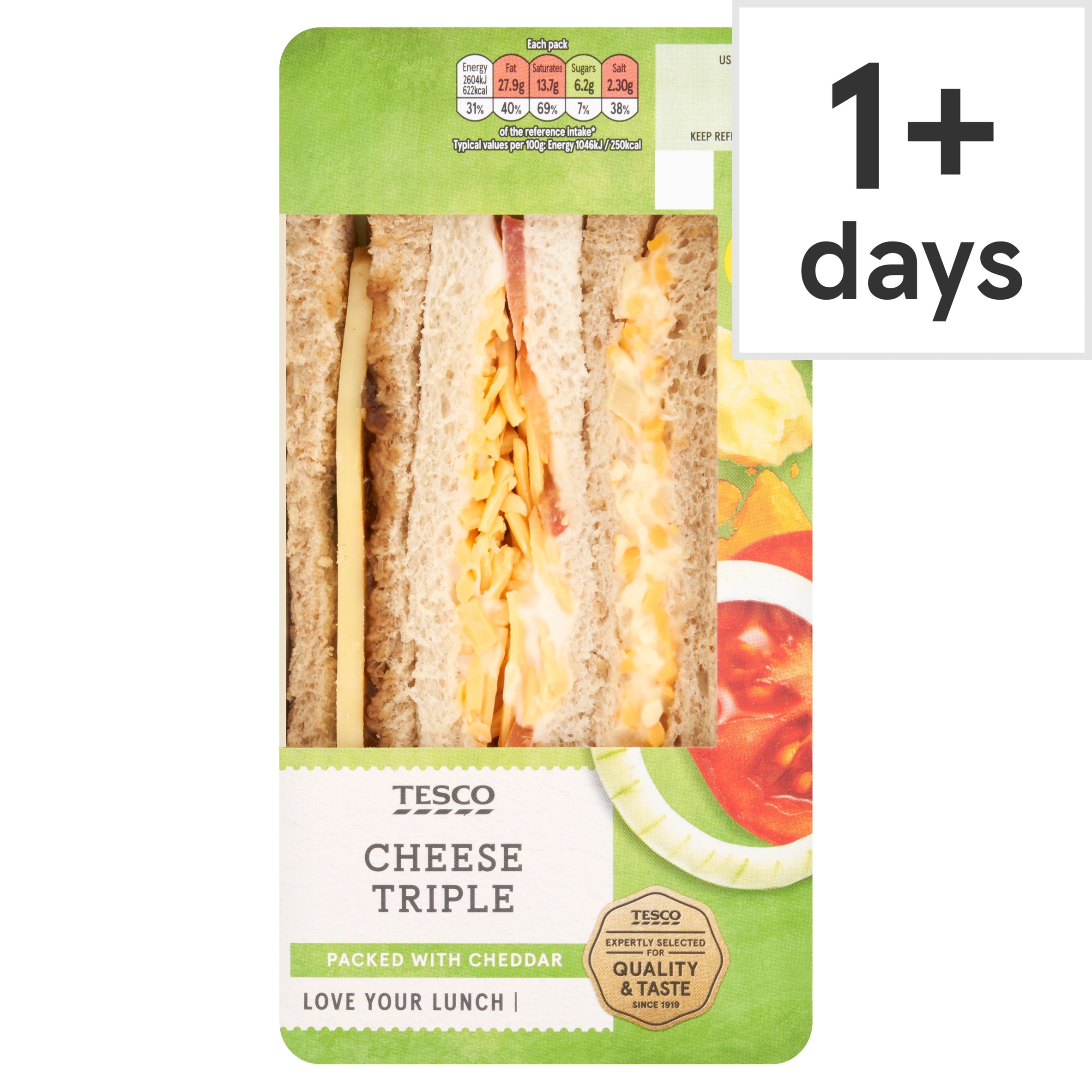 Tesco Cheese Triple Sandwich