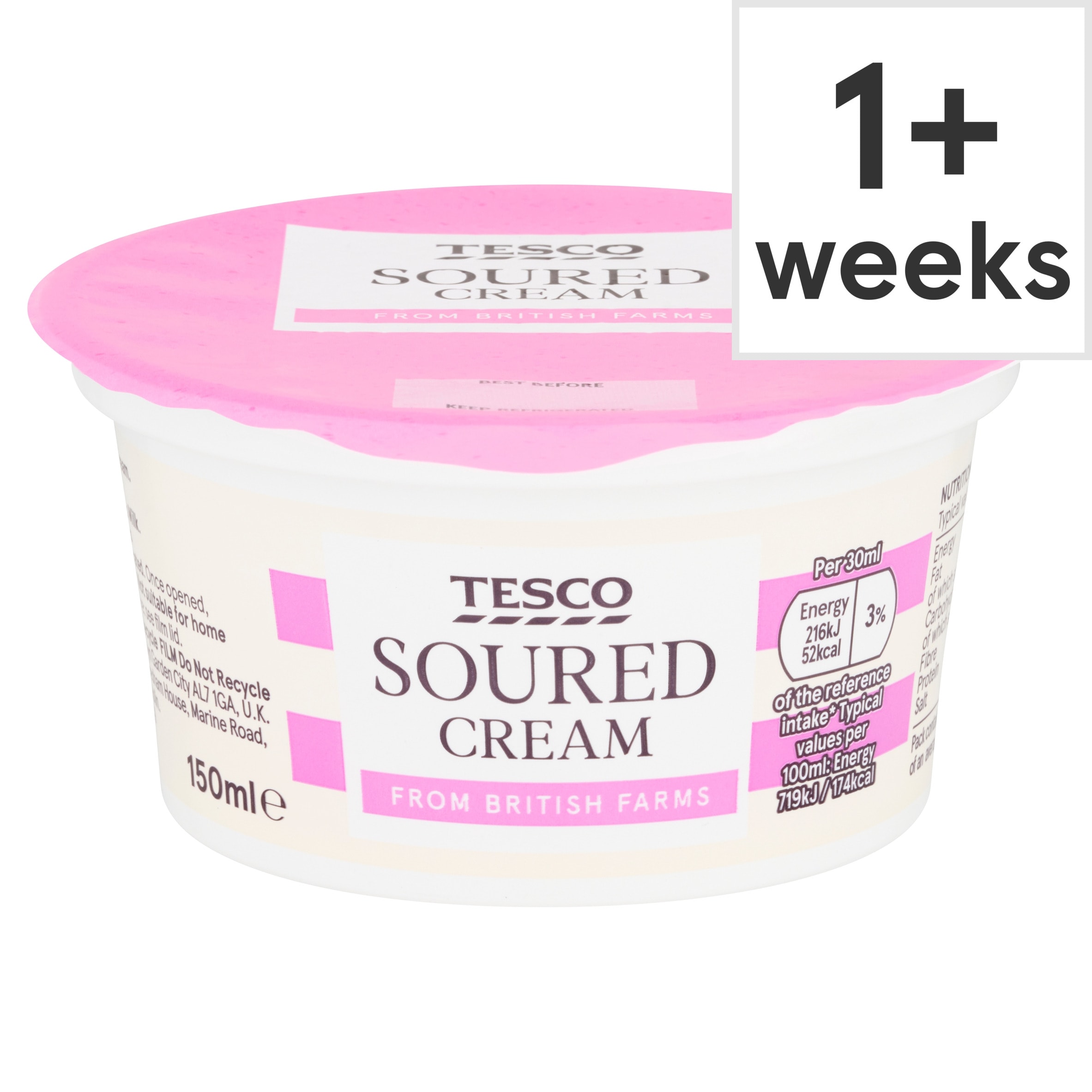 Tesco British Soured Cream 150Ml