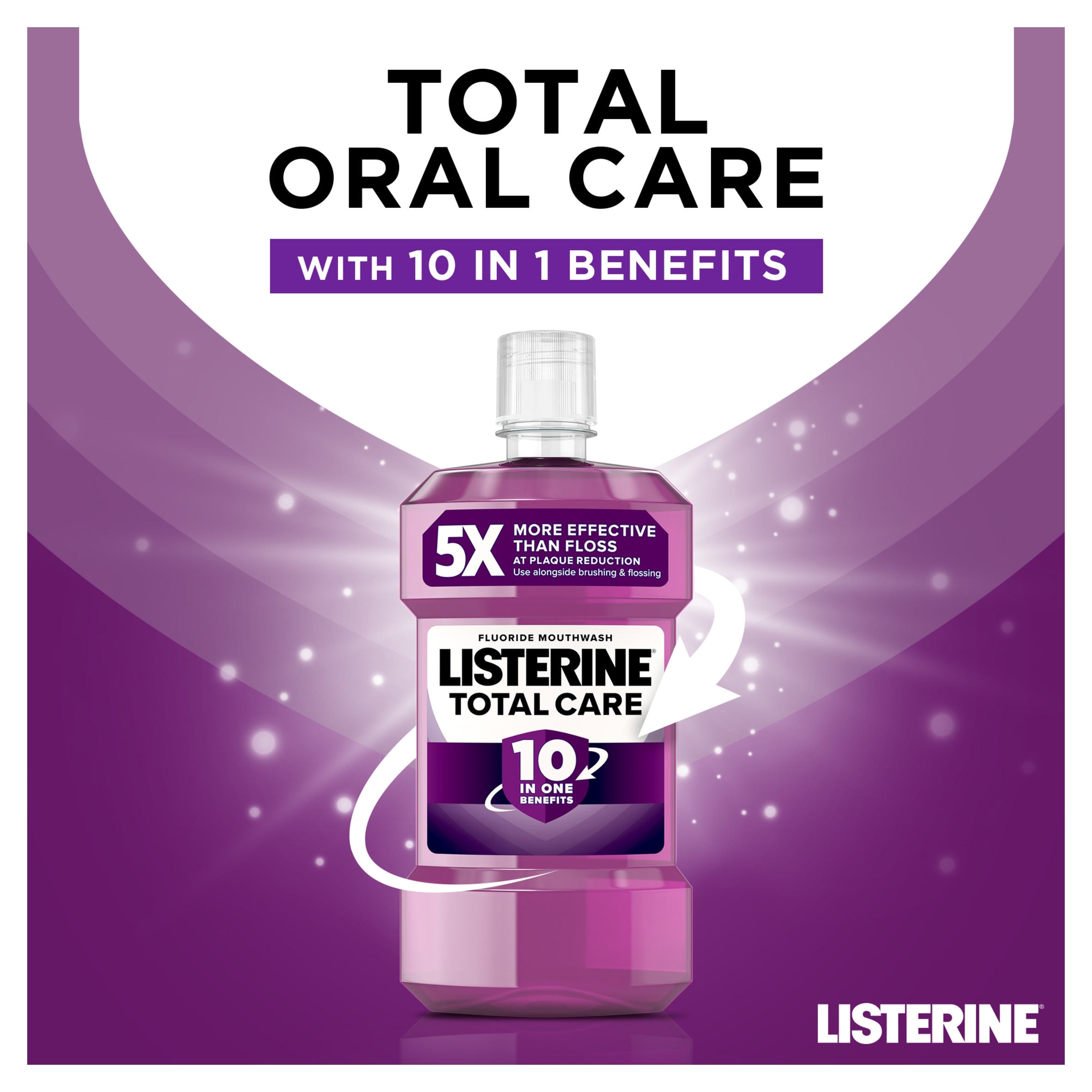 Listerine Total Care 10-in-1 Benefit Clean Mint Mouthwash 1L thumbnail 5