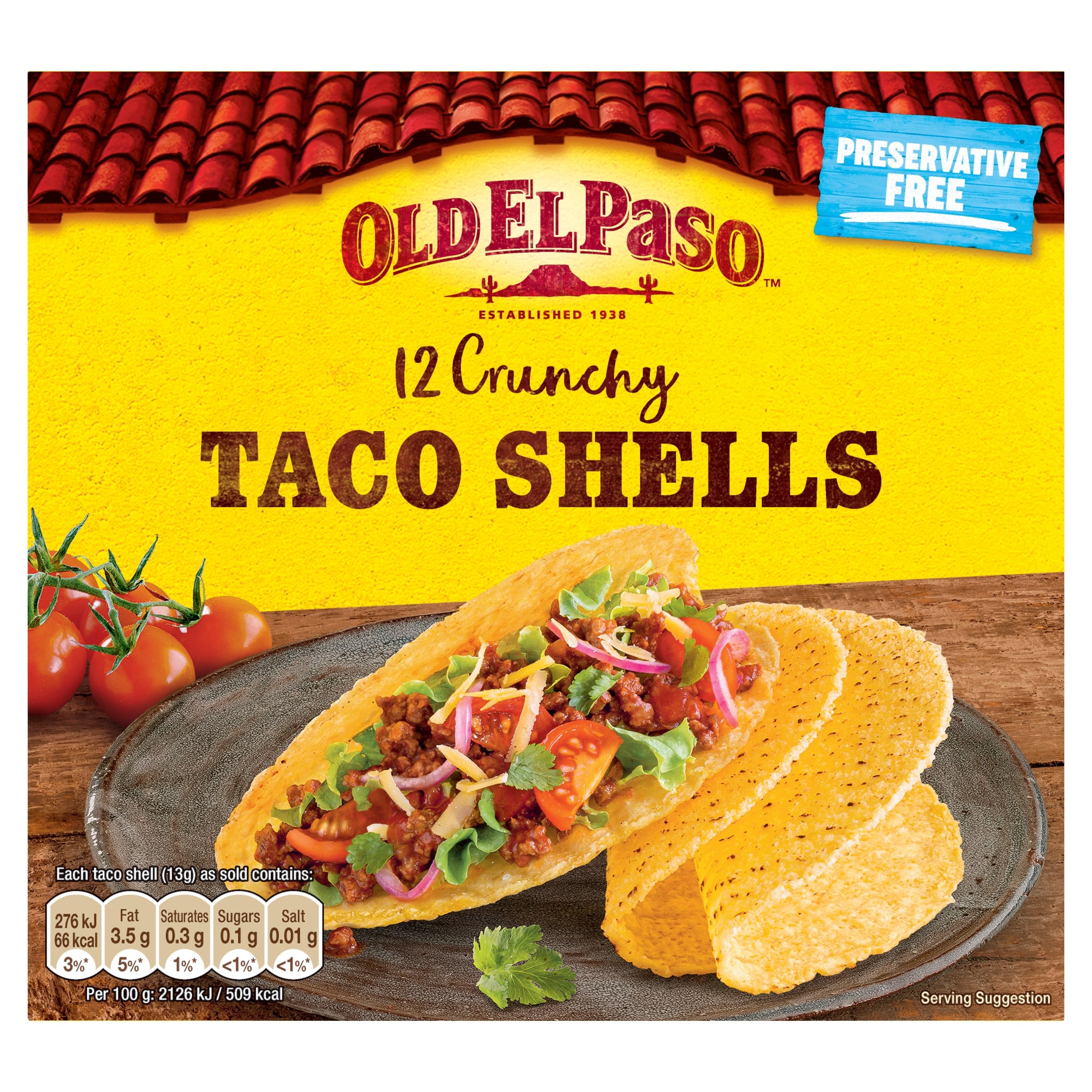 Old El Paso Crunchy Taco Shells X12 156G