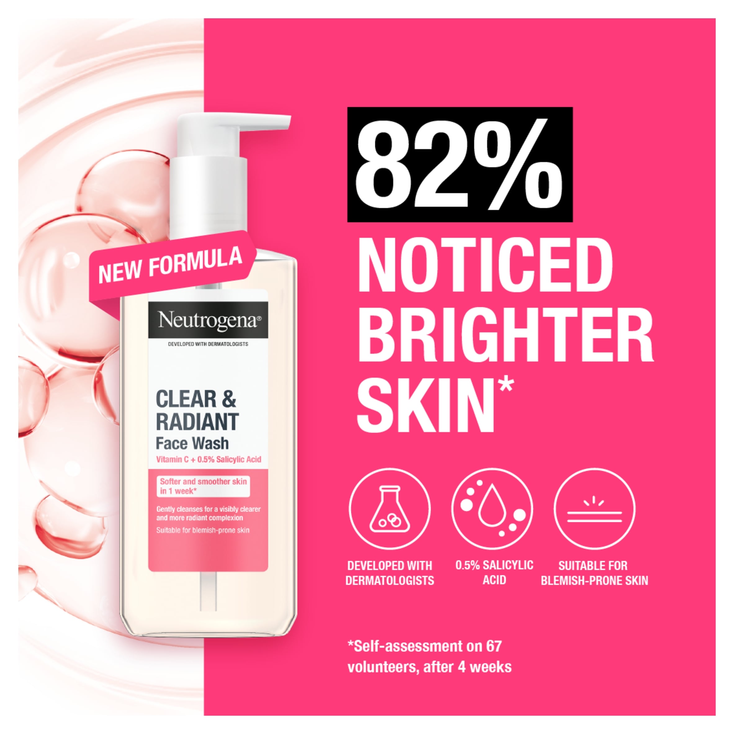 Neutrogena Clear and Radiant Face Wash 200ml thumbnail 2