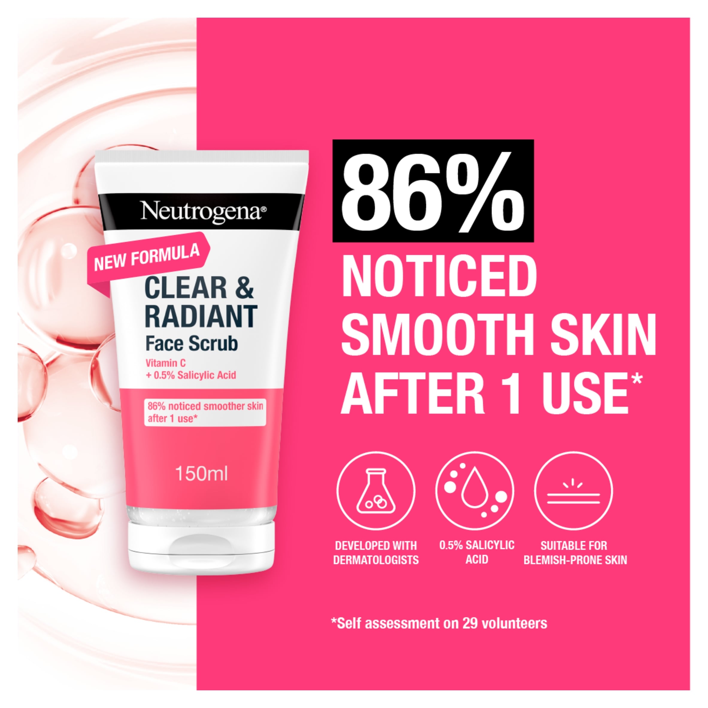 Neutrogena Clear and Radiant Face Scrub 150ml thumbnail 2