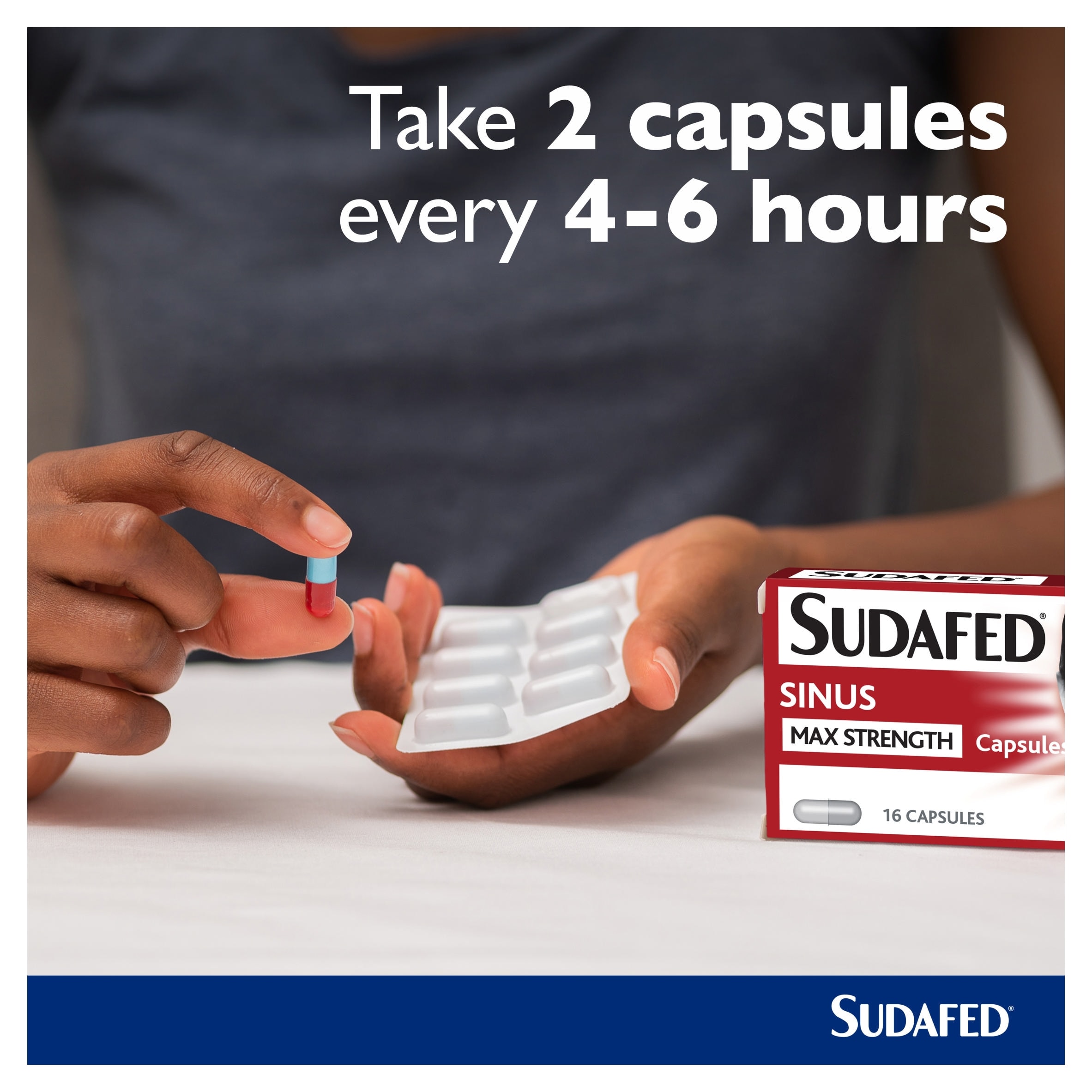Sudafed Sinus Max Strength Capsules with Paracetamol, Caffeine, Phenylephrine 16s thumbnail 5