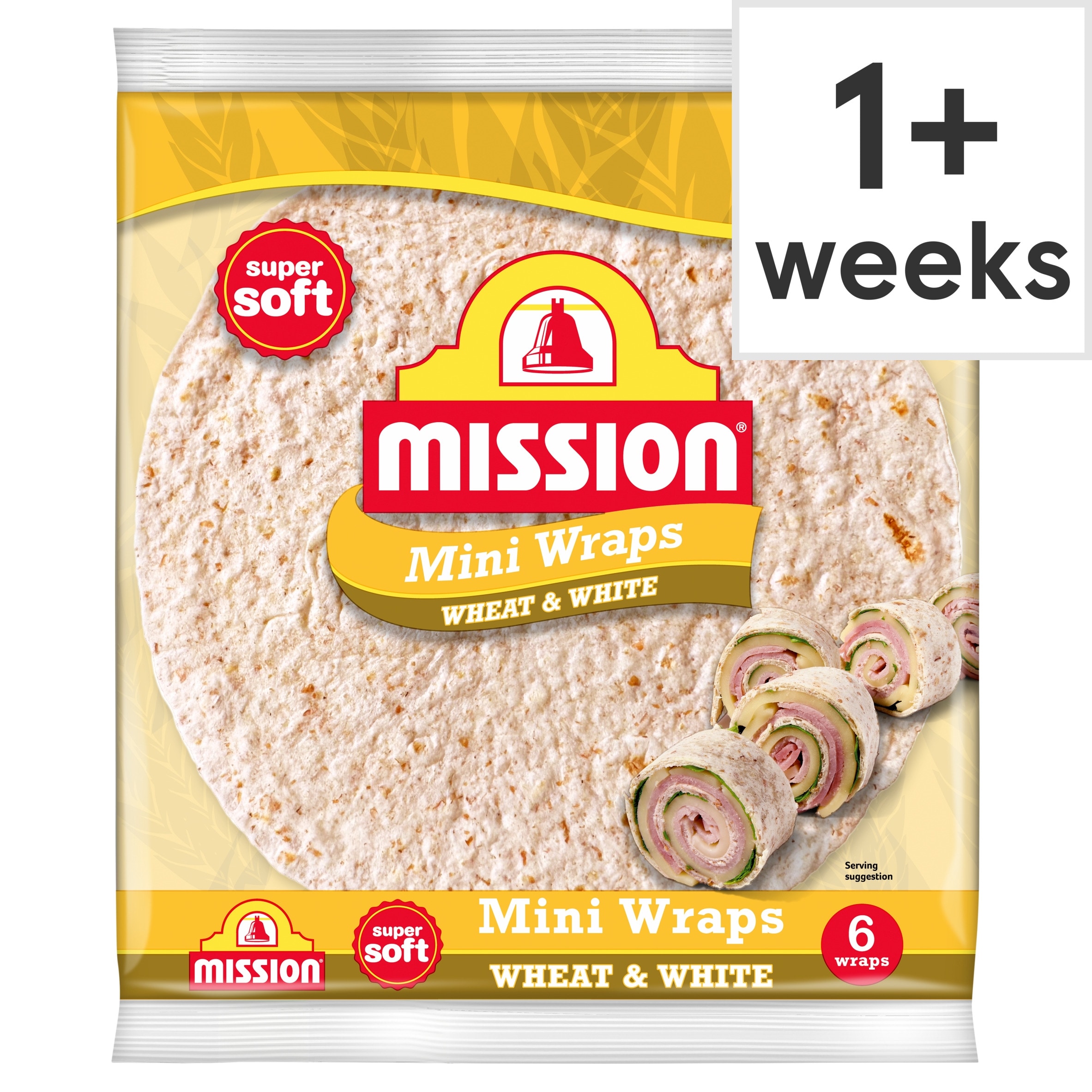 Mission Mini Wheat & White Tortilla Wraps 6 Pack