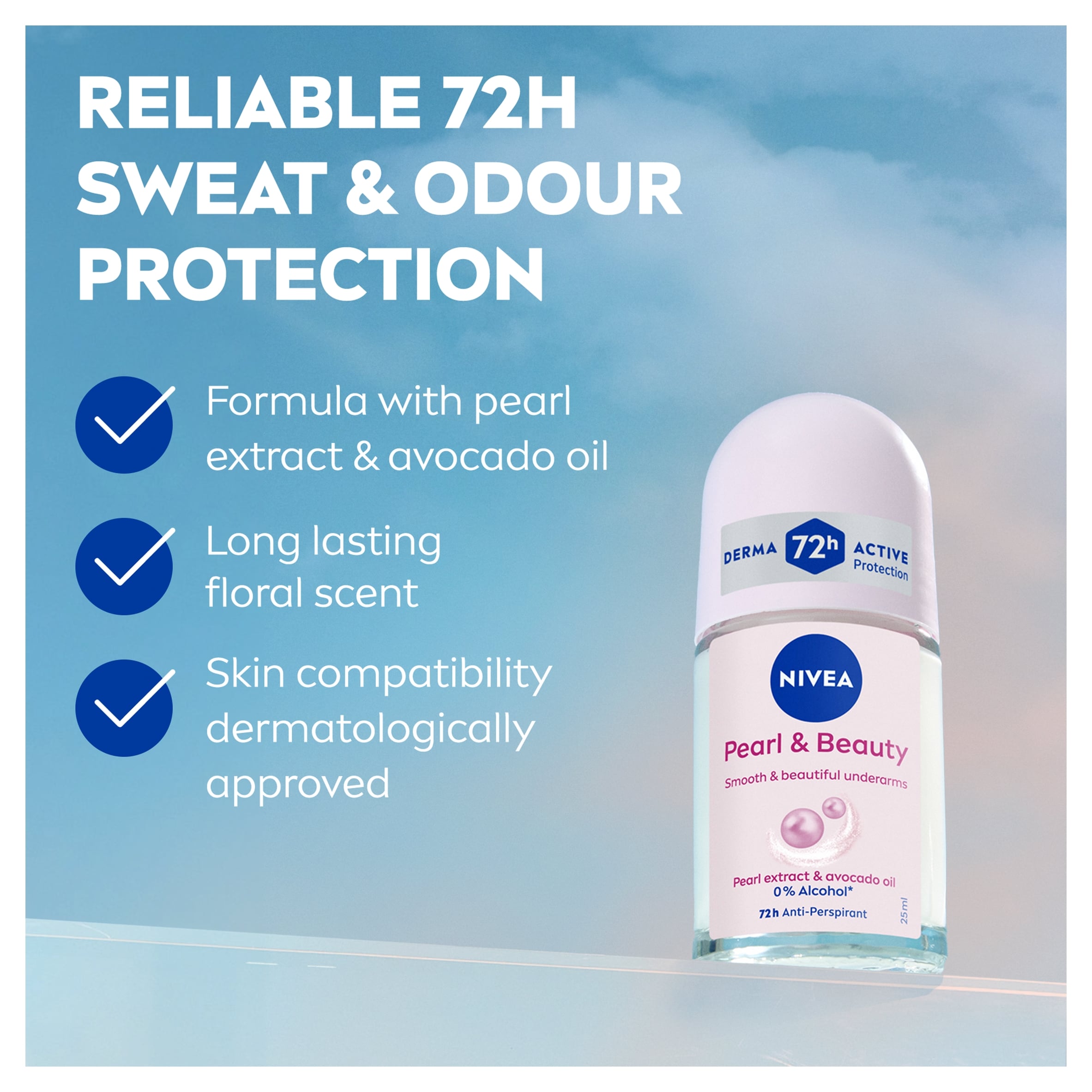 NIVEA Pearl & Beauty Anti-Perspirant Deodorant Roll-On 25ml thumbnail 4