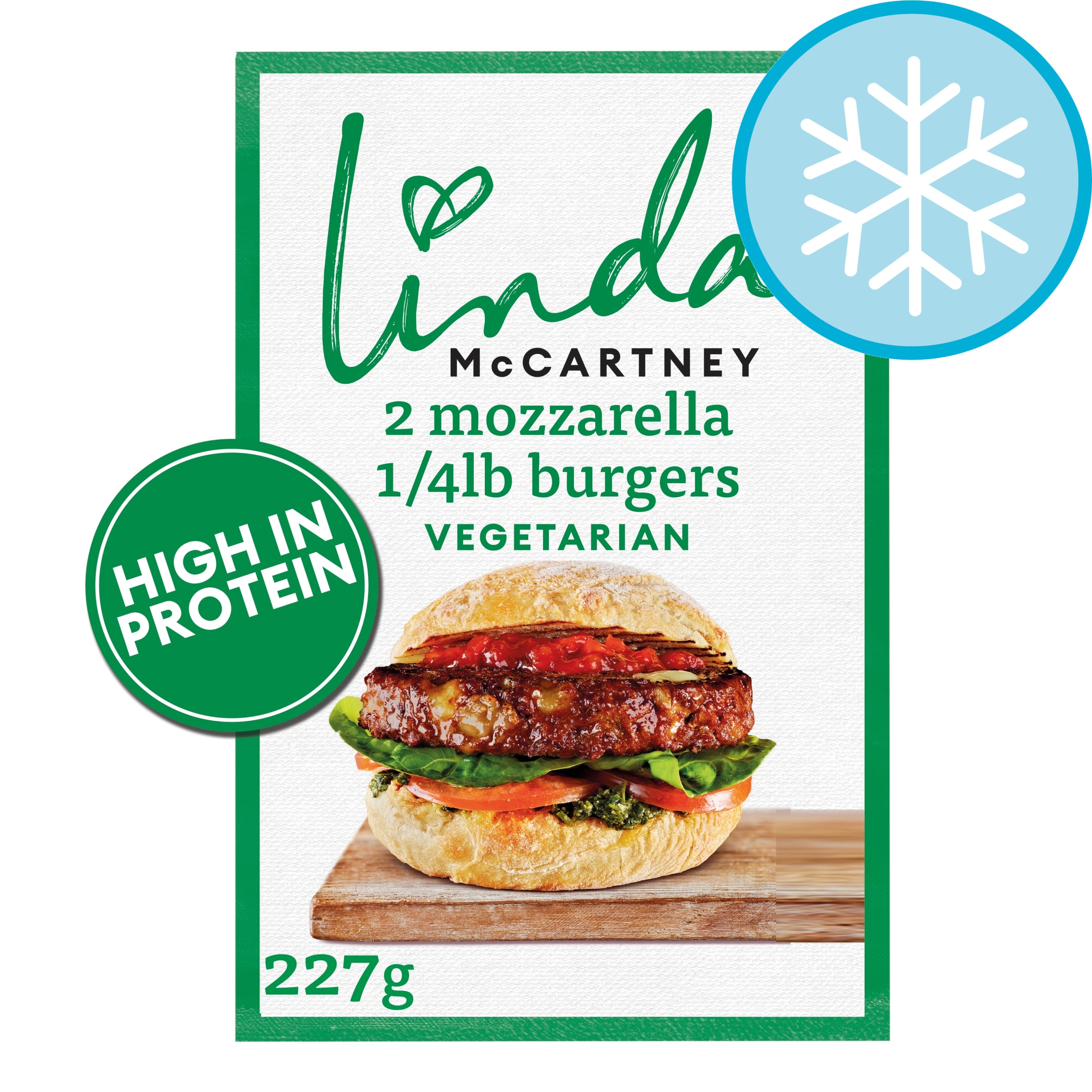 Linda McCartney 2 Mozzarella Burgers Frozen