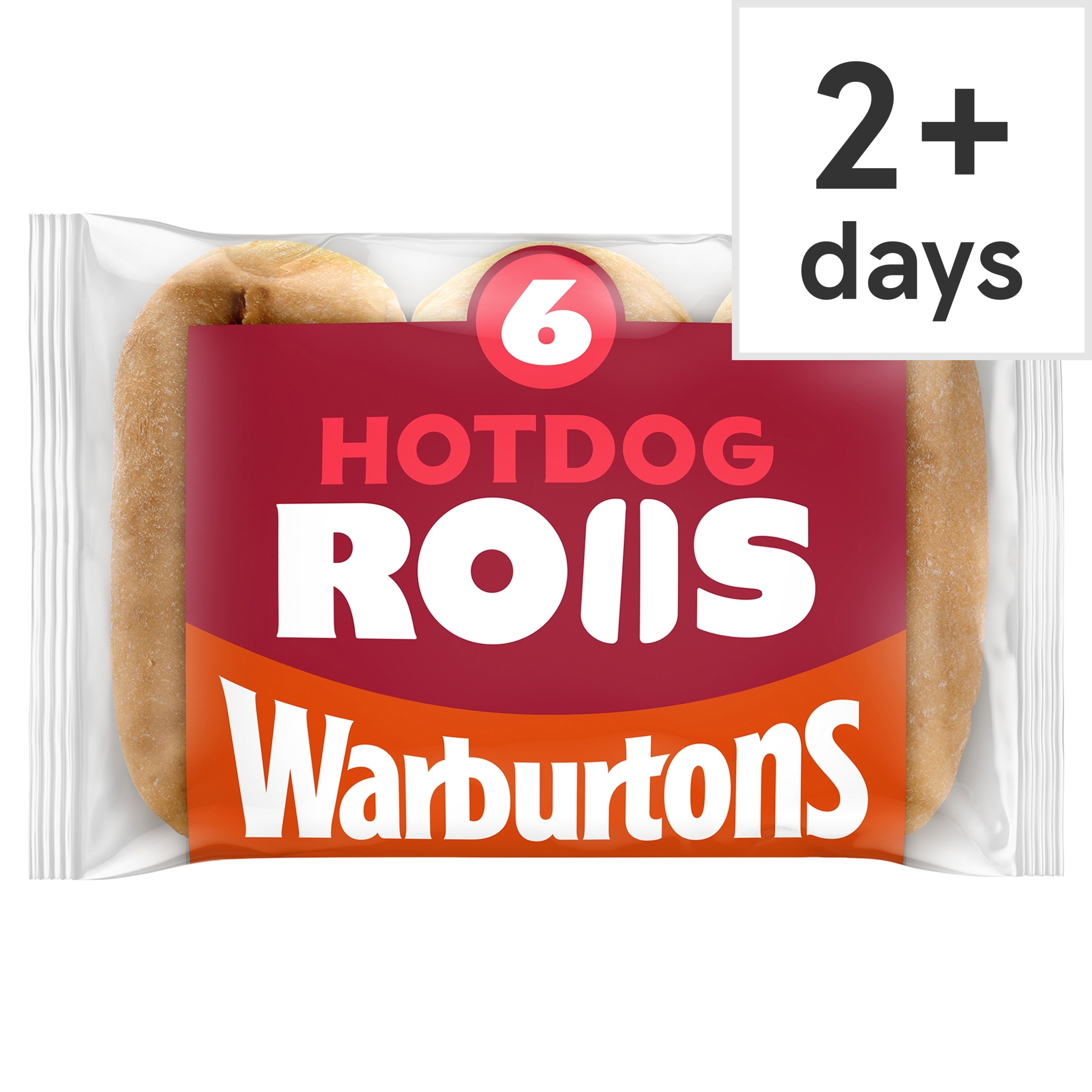 Warburtons Hot Dog Rolls 6 Pack Sliced