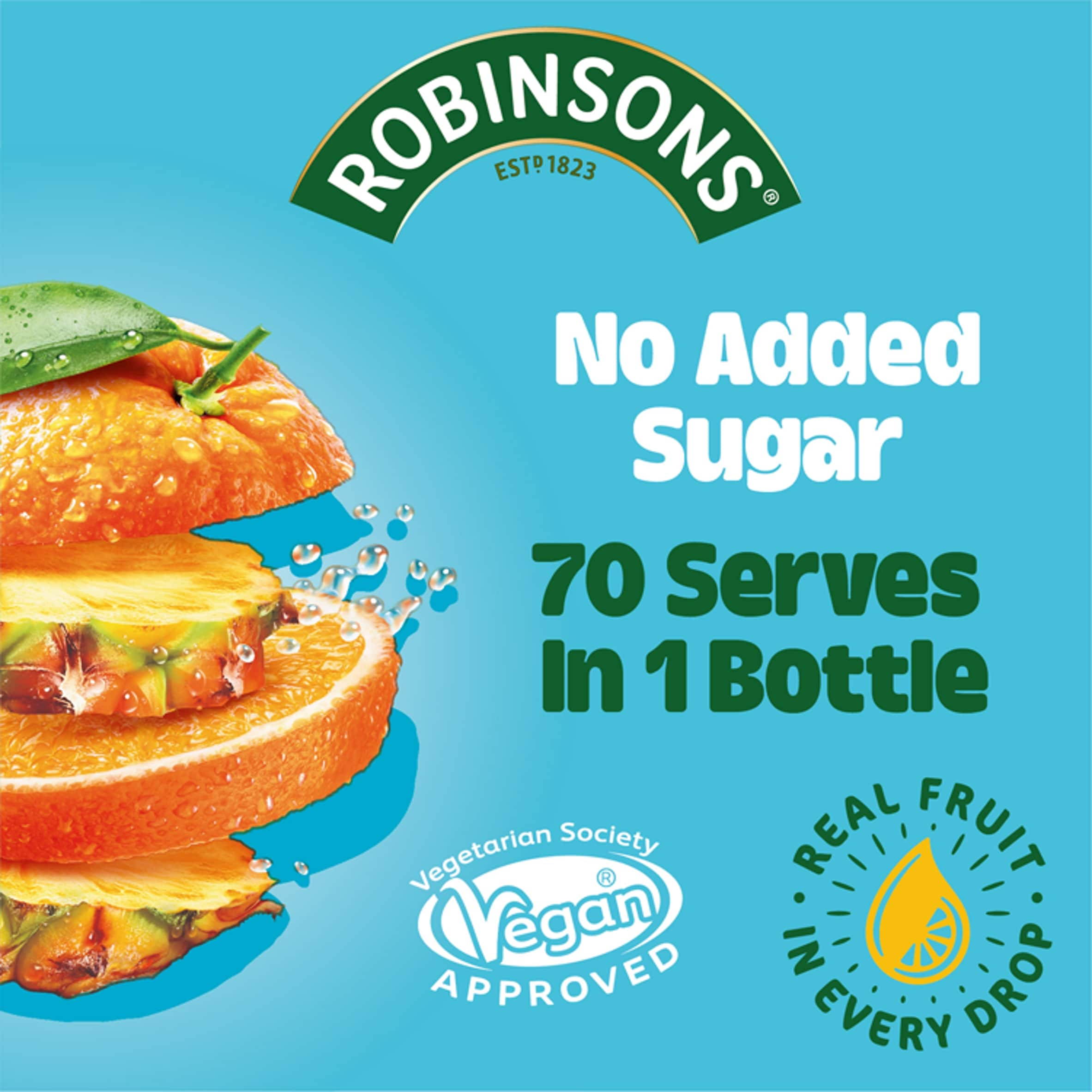 Robinsons Double Strength Orange & Pineapple Squash 1.75L  thumbnail 2