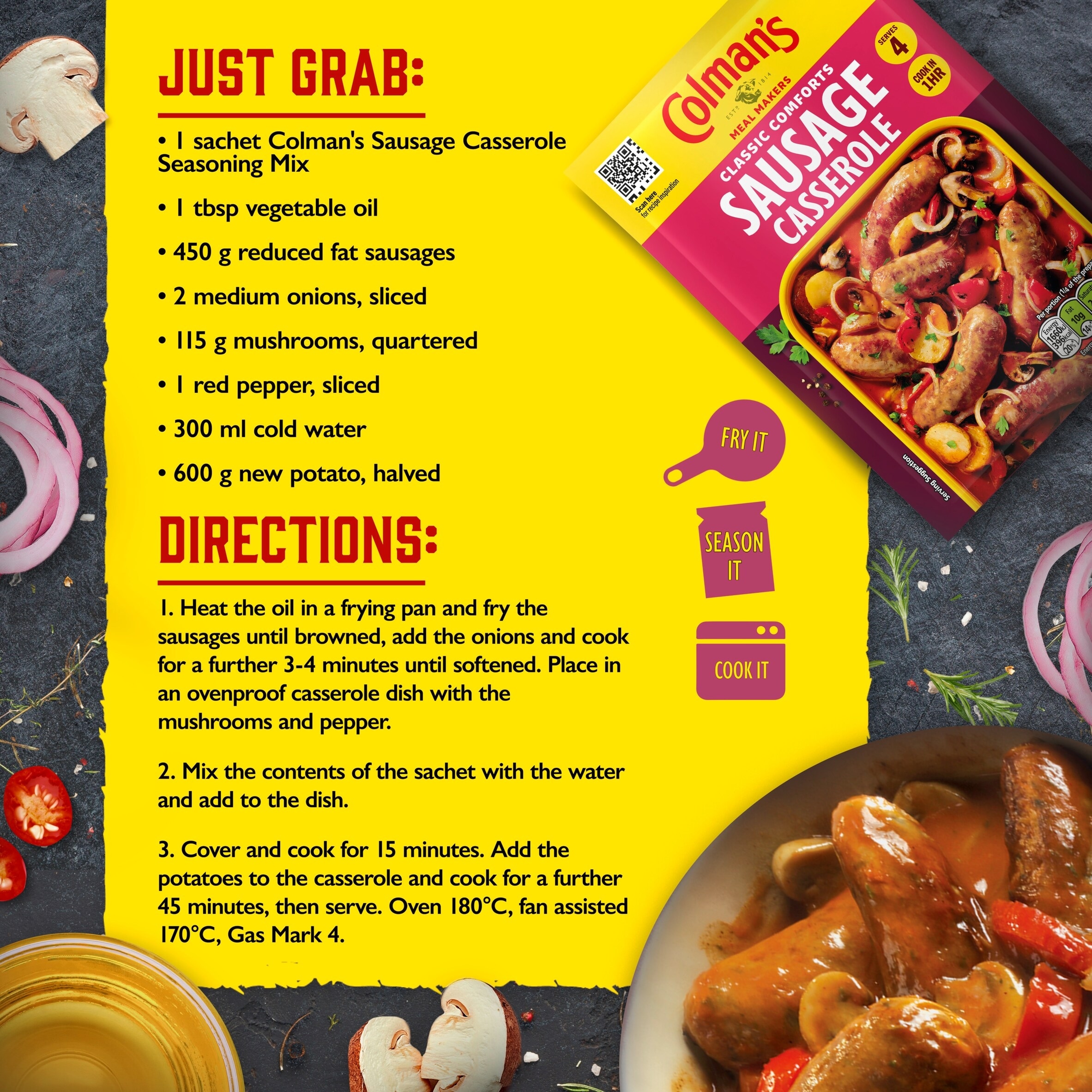Colman's Sausage Casserole Recipe Mix 39G thumbnail 4