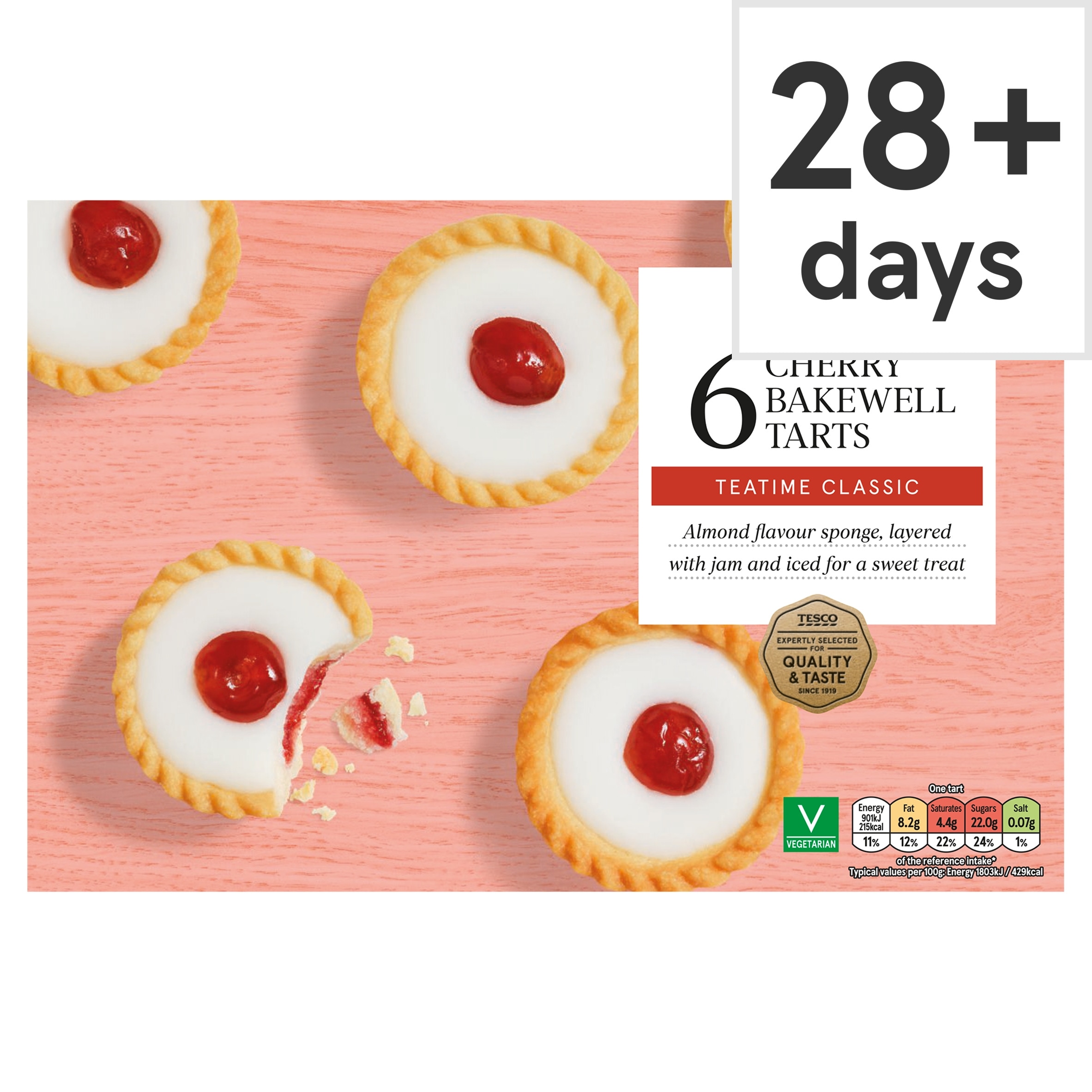 Tesco Cherry Bakewell Tarts - Almond, Plum, Raspberry 6 Pack