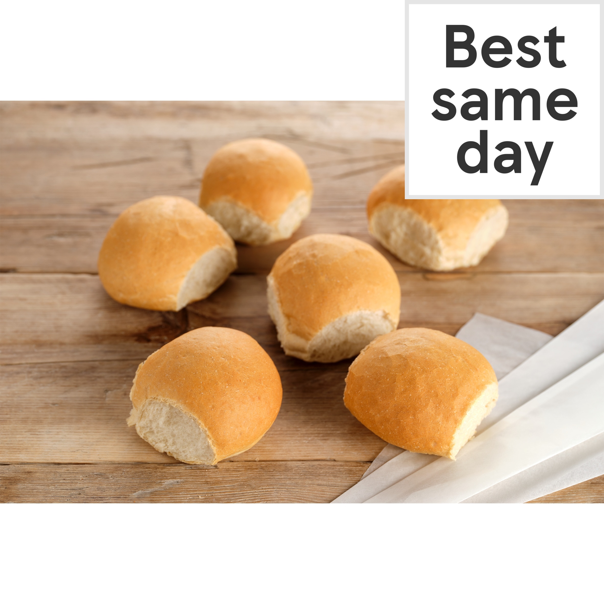 Tesco Crusty White Rolls 6 Pack