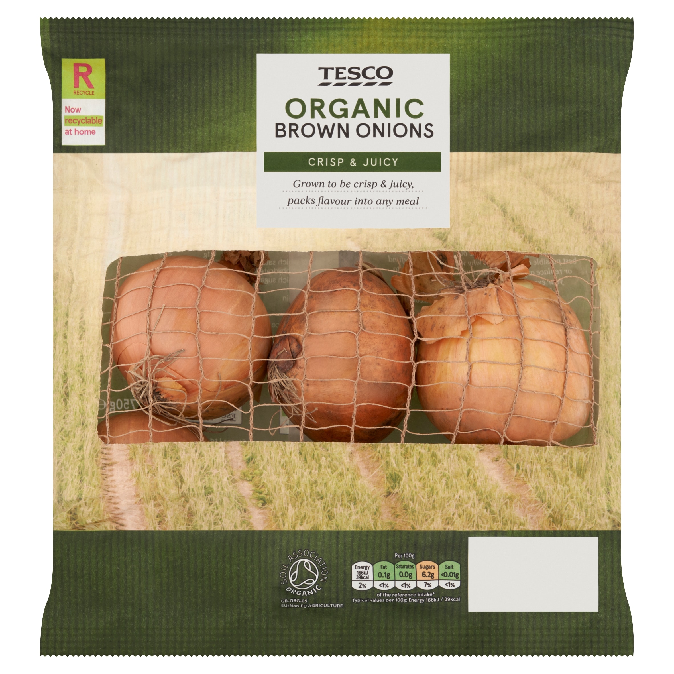 Tesco Organic Brown Onions 750G