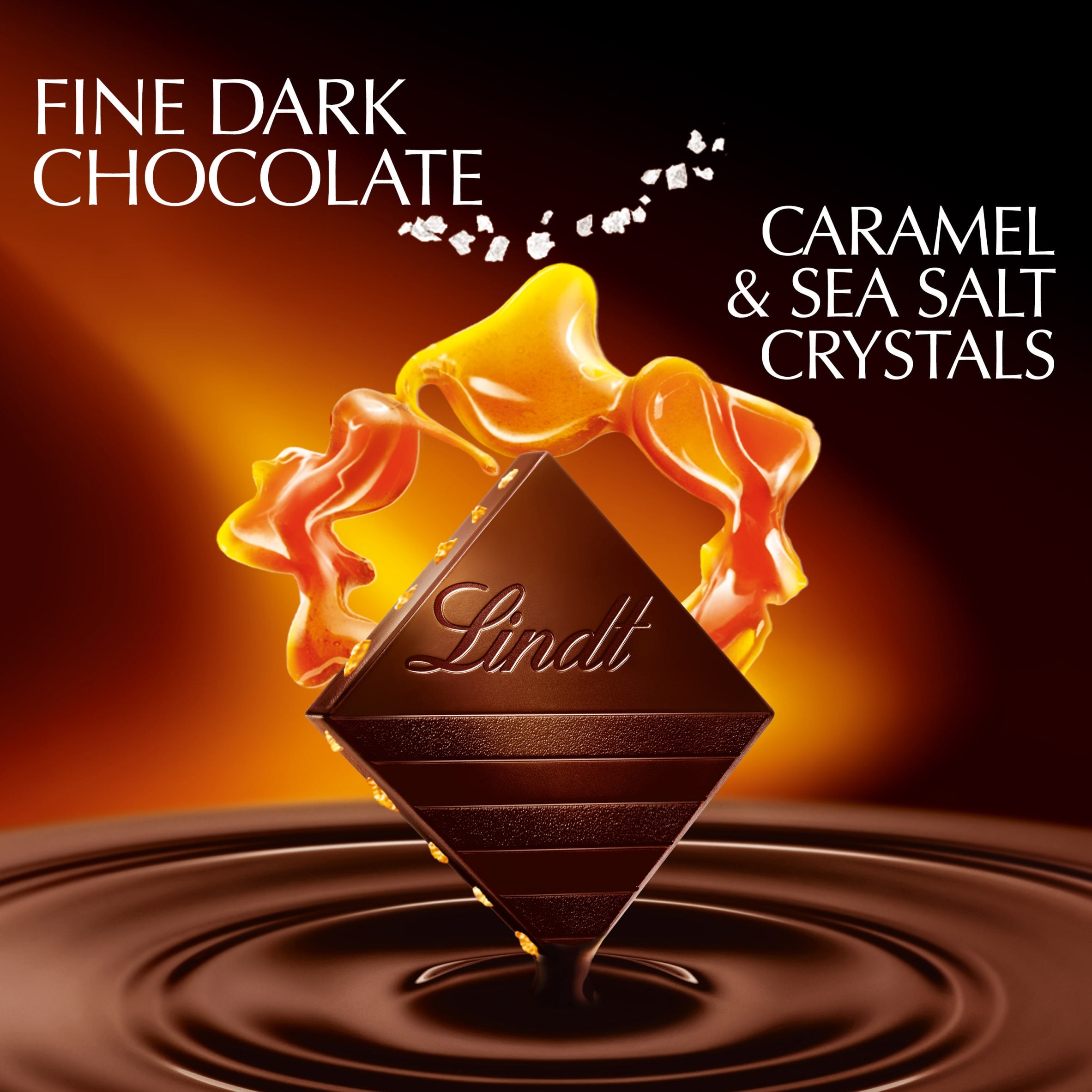 Lindt Excellence Dark Caramel Sea Salt Chocolate Bar100g thumbnail 2
