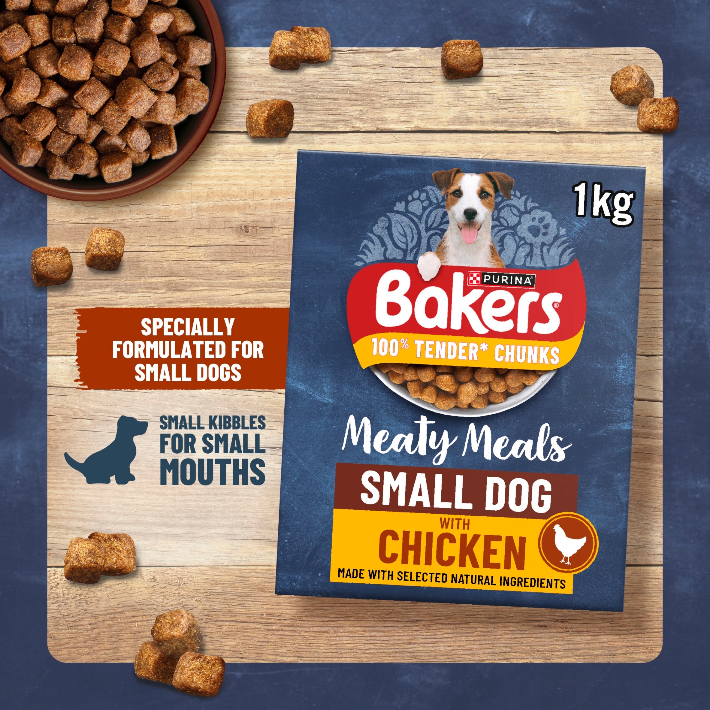 BAKERS Meaty Meals Small Dog Beef Dry Dog Food 1kg thumbnail 4