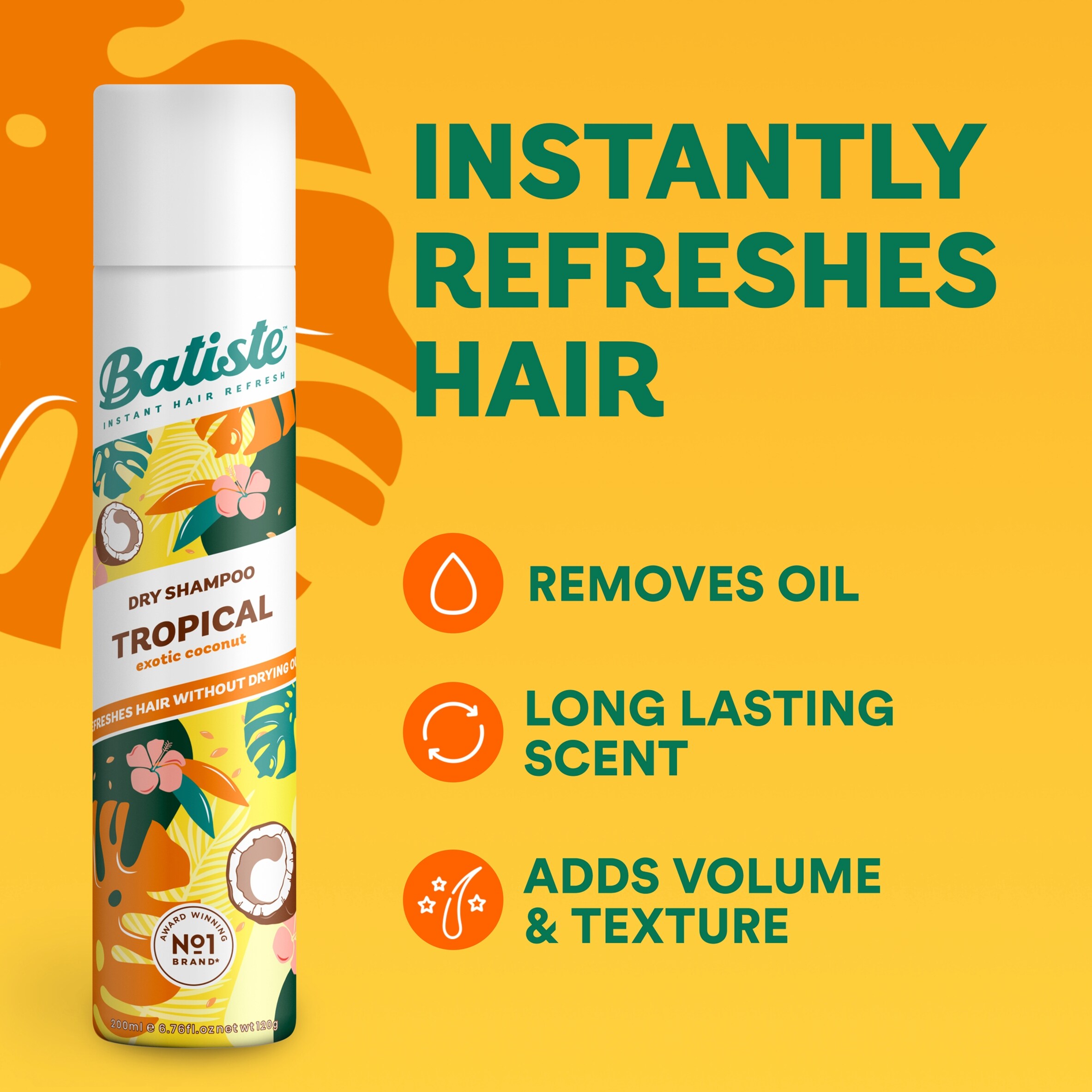 Batiste Dry Shampoo Tropical 200Ml thumbnail 2