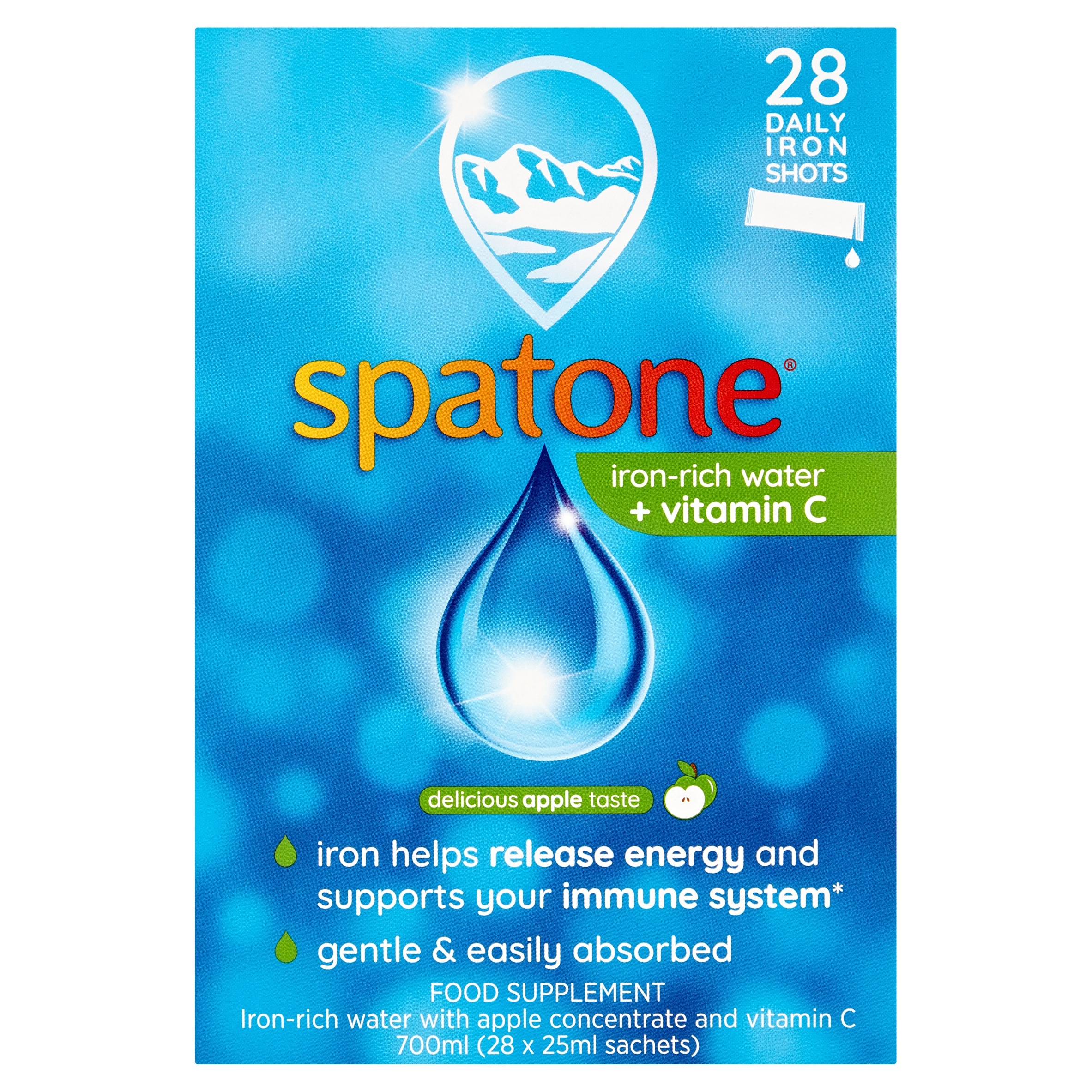 Spatone Liquid Iron Supplement with Vitamin C - Apple Sachets 28s