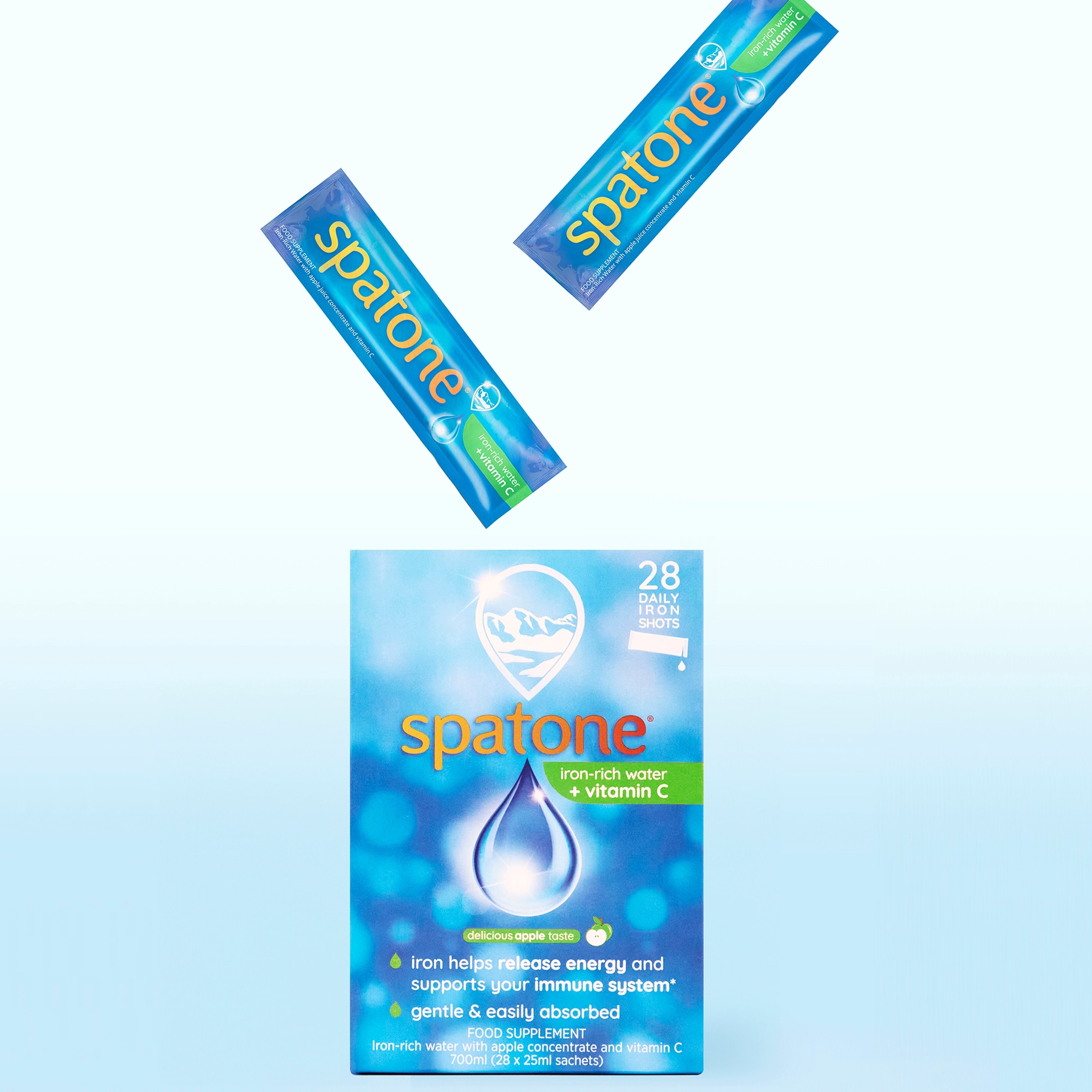 Spatone Liquid Iron Supplement with Vitamin C - Apple Sachets 28s thumbnail 2