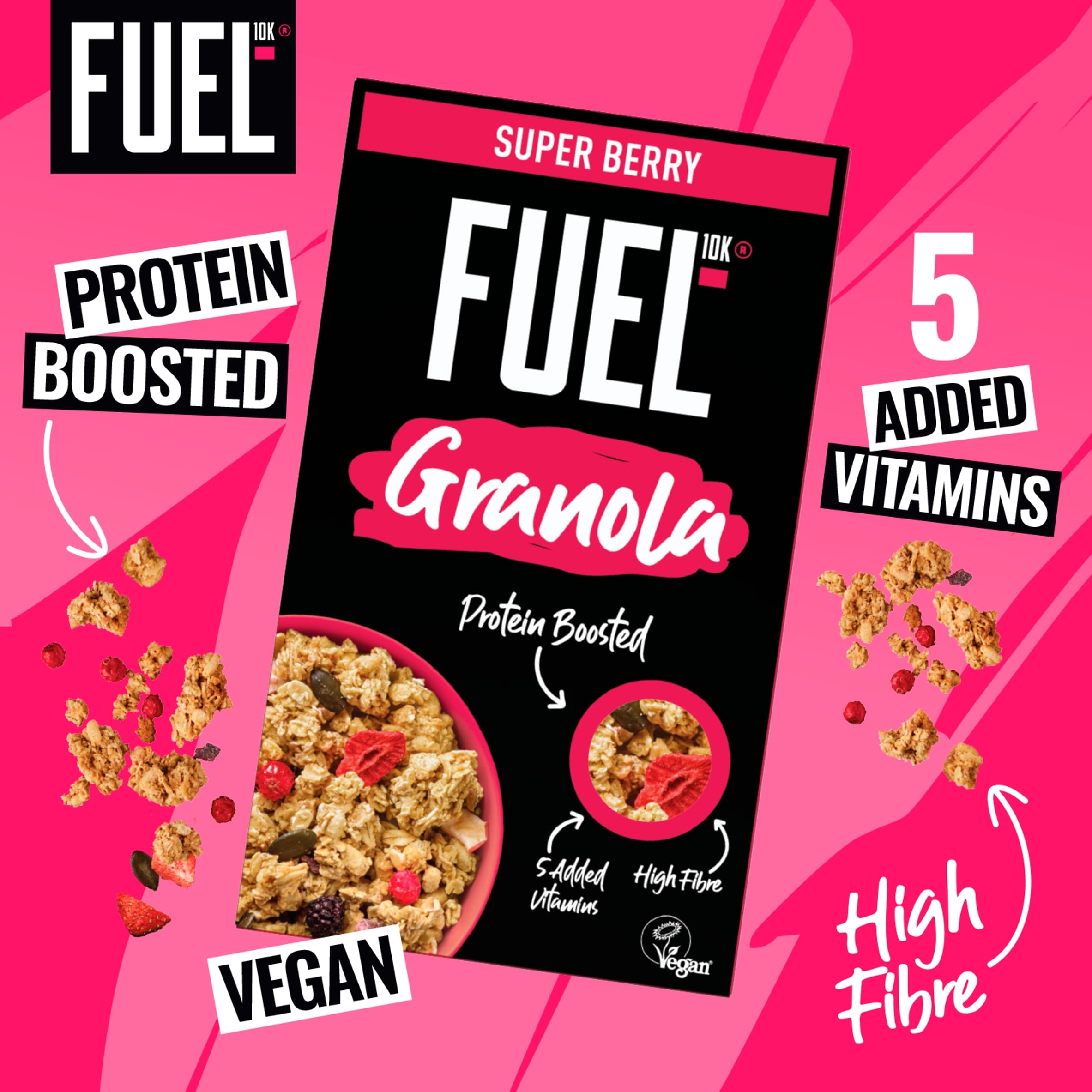 FUEL10K Super Berry Protein Granola Breakfast Cereal 400g thumbnail 2