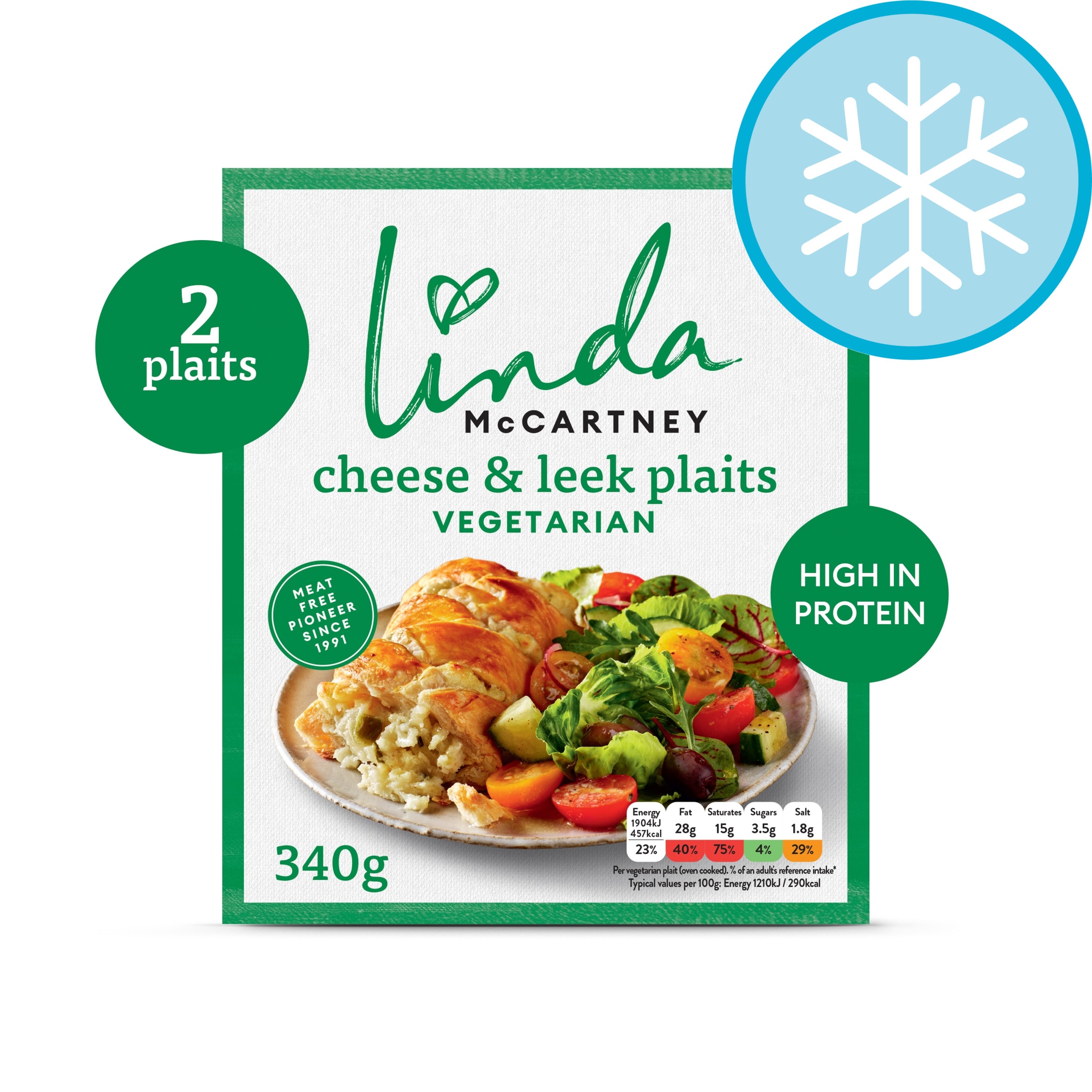 Linda Mccartney 2 Cheese Leek And Red Onionplaits 340G