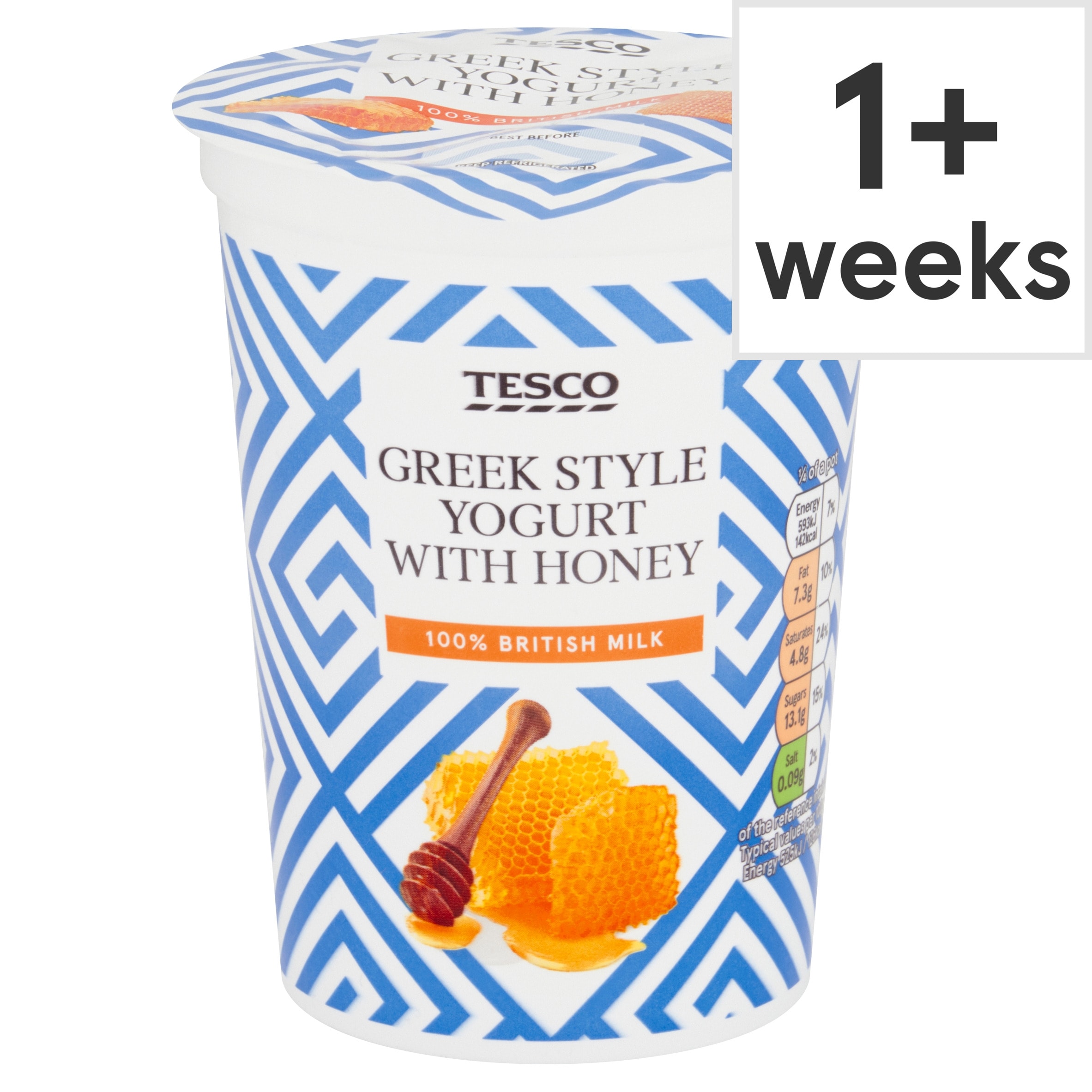 Tesco Greek Style Yogurt with Honey 450g