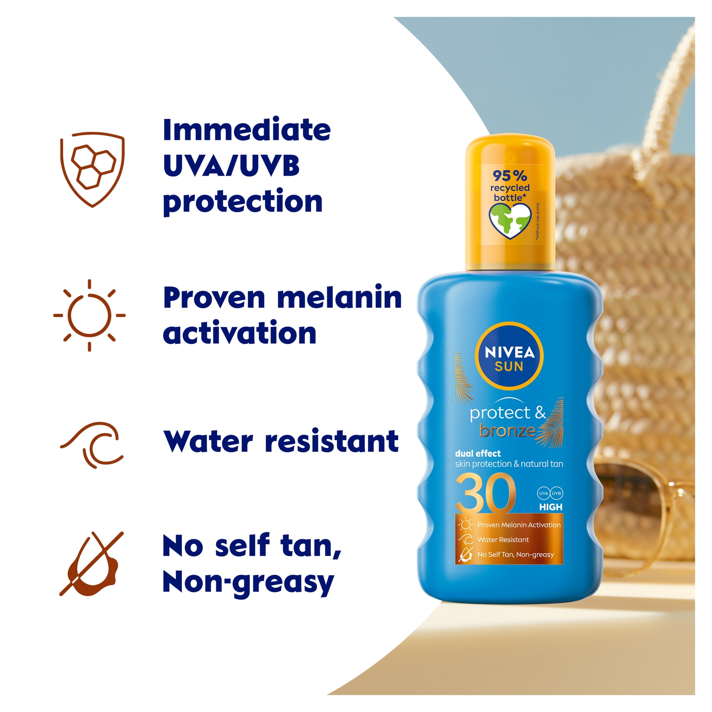 Nivea Sun Spray Protect And Bronze Spf30 200Ml thumbnail 4