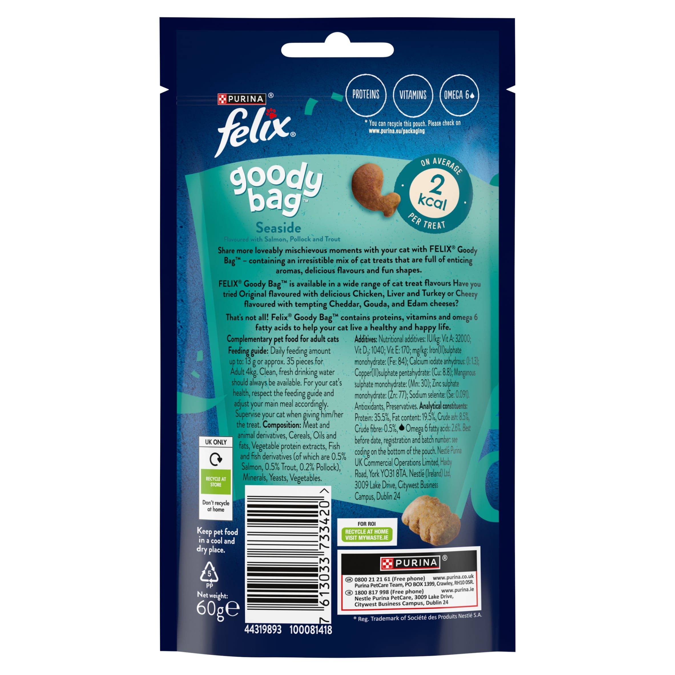 Felix Goody Bag Cat Treats Seaside Mix 60G thumbnail 2
