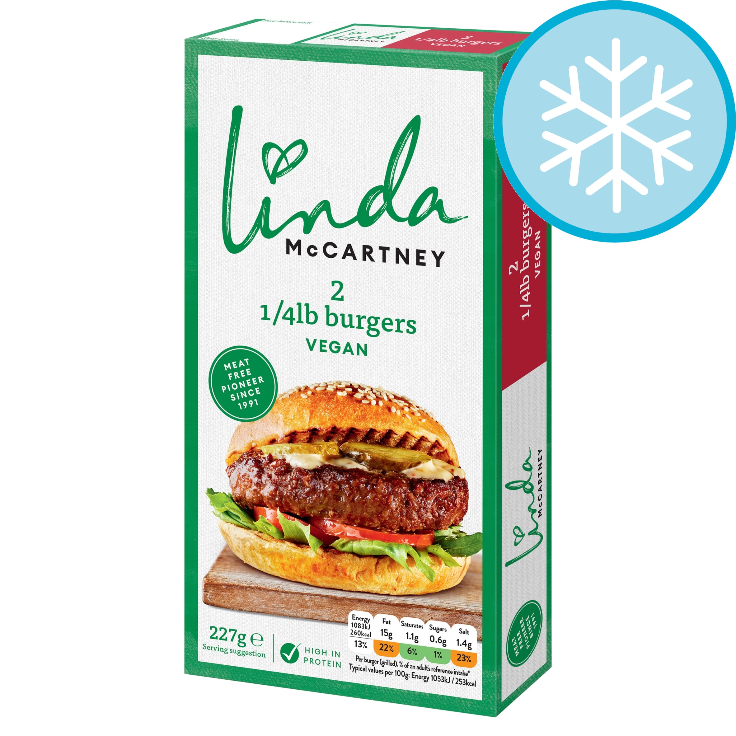 Linda McCartney 2 Vegetarian Quarter Pounders Frozen
