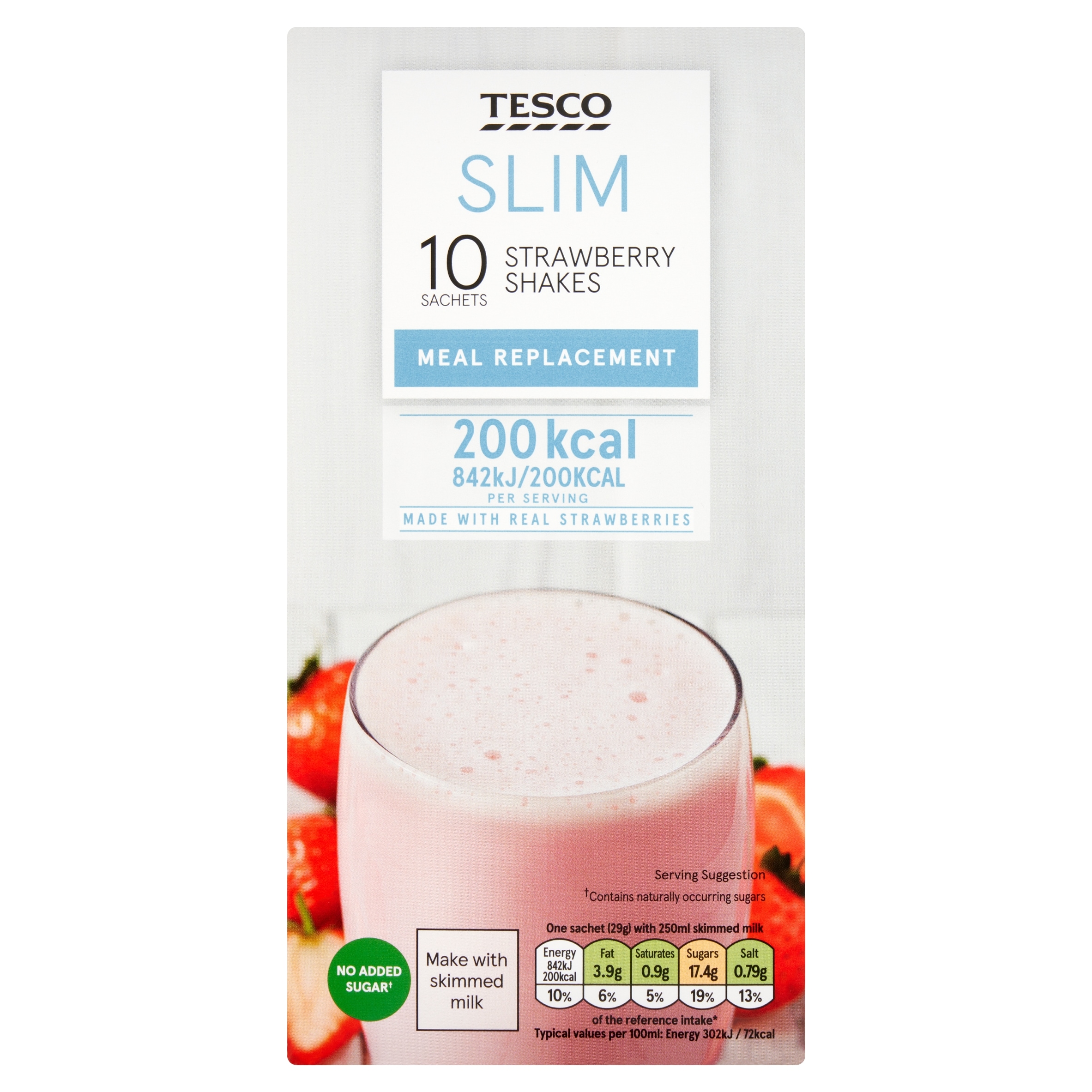 Tesco Slim Strawberry Shakes Meal Replacement 10 x 29g