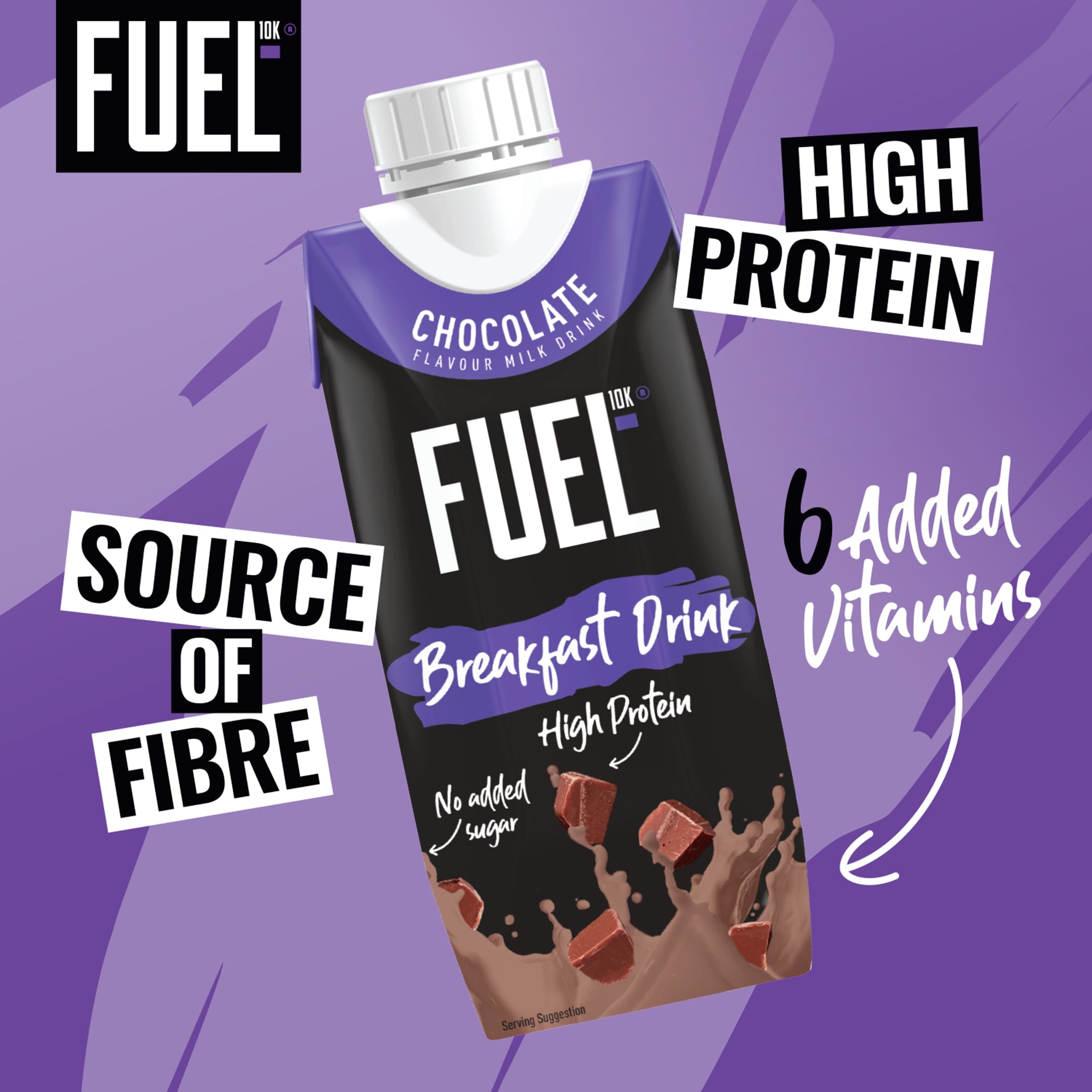 FUEL10K Chocolate High Protein Milk Breakfast Drink 330ml thumbnail 2
