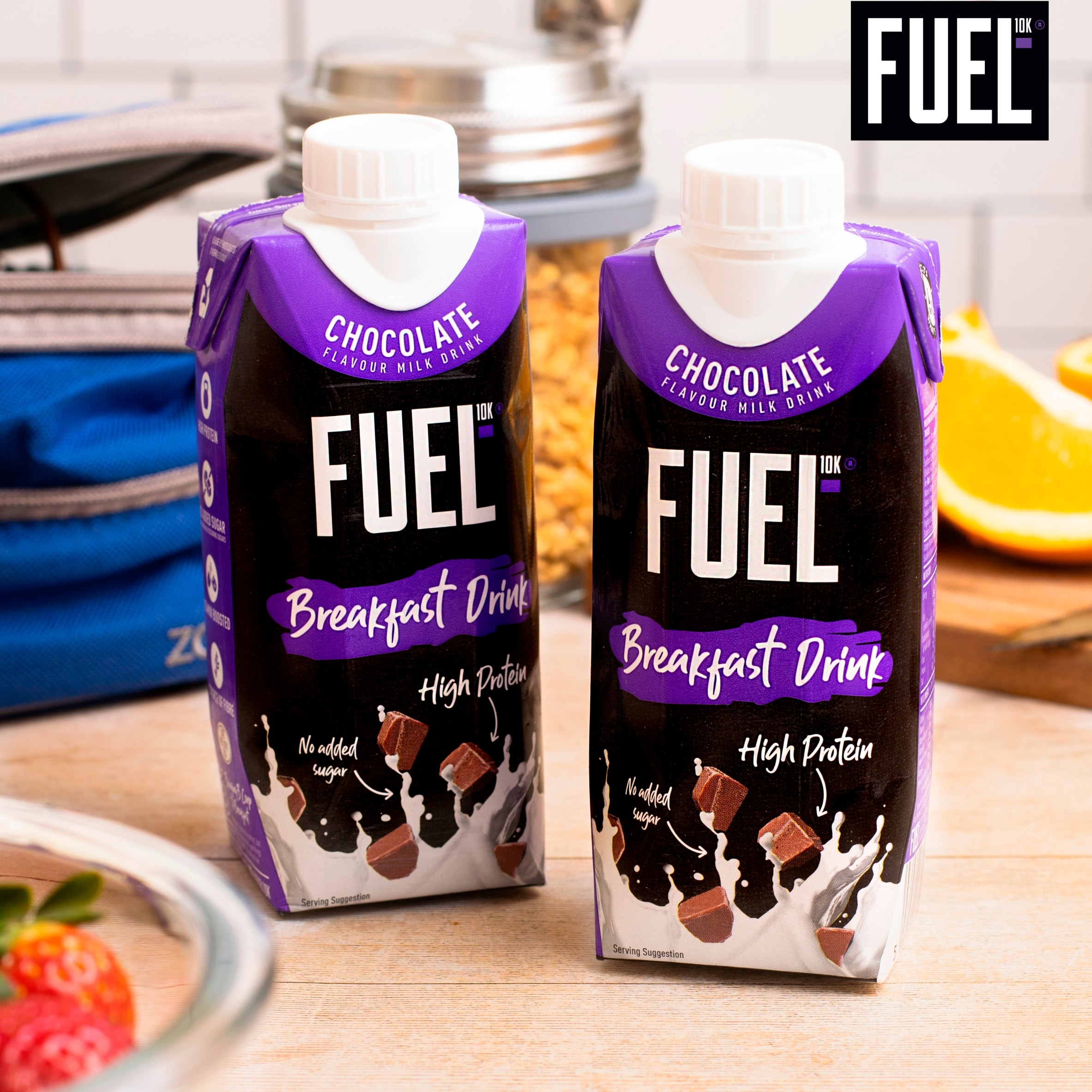 FUEL10K Chocolate High Protein Milk Breakfast Drink 330ml thumbnail 3