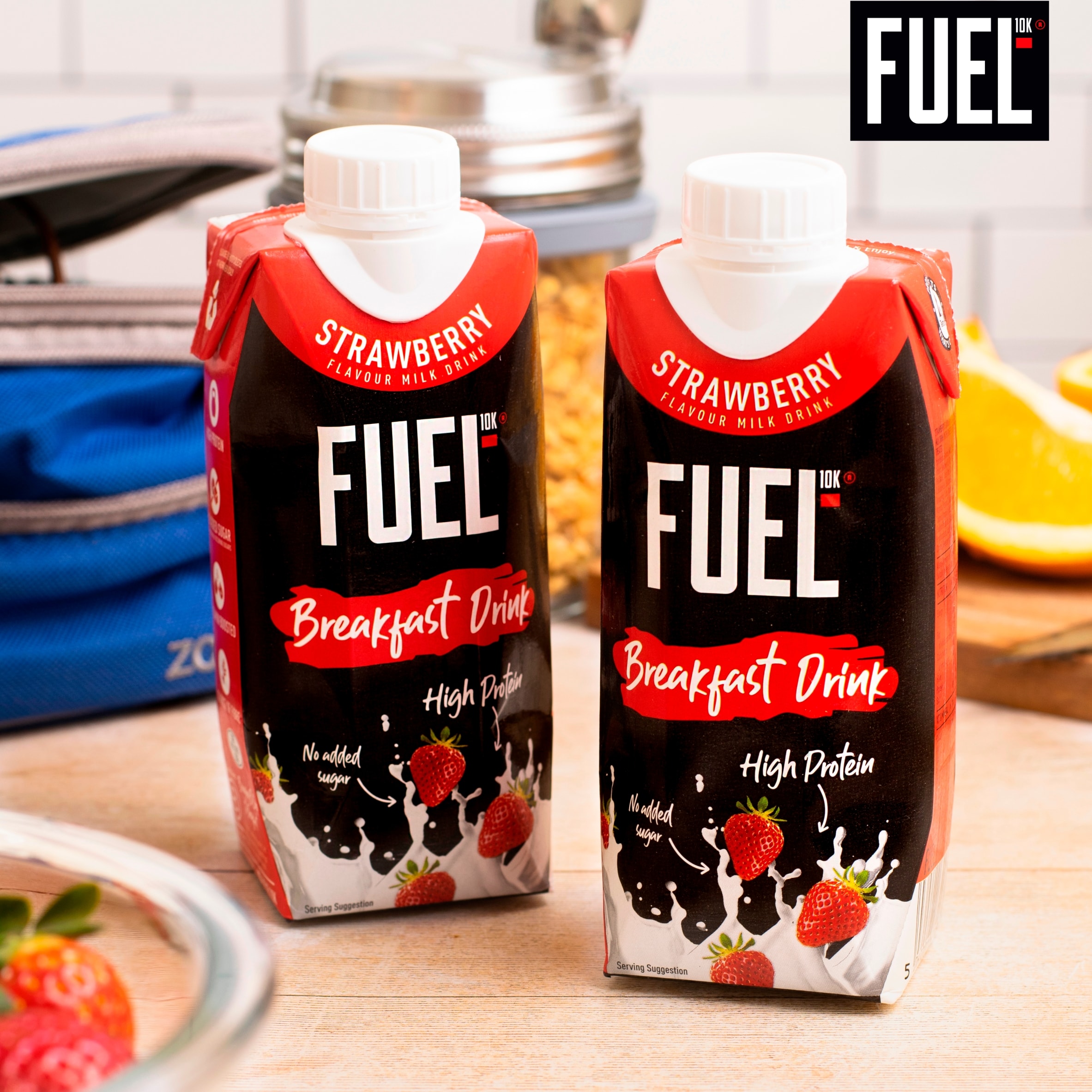 FUEL10K Strawberry High Protein Milk Breakfast Drink 330ml thumbnail 3