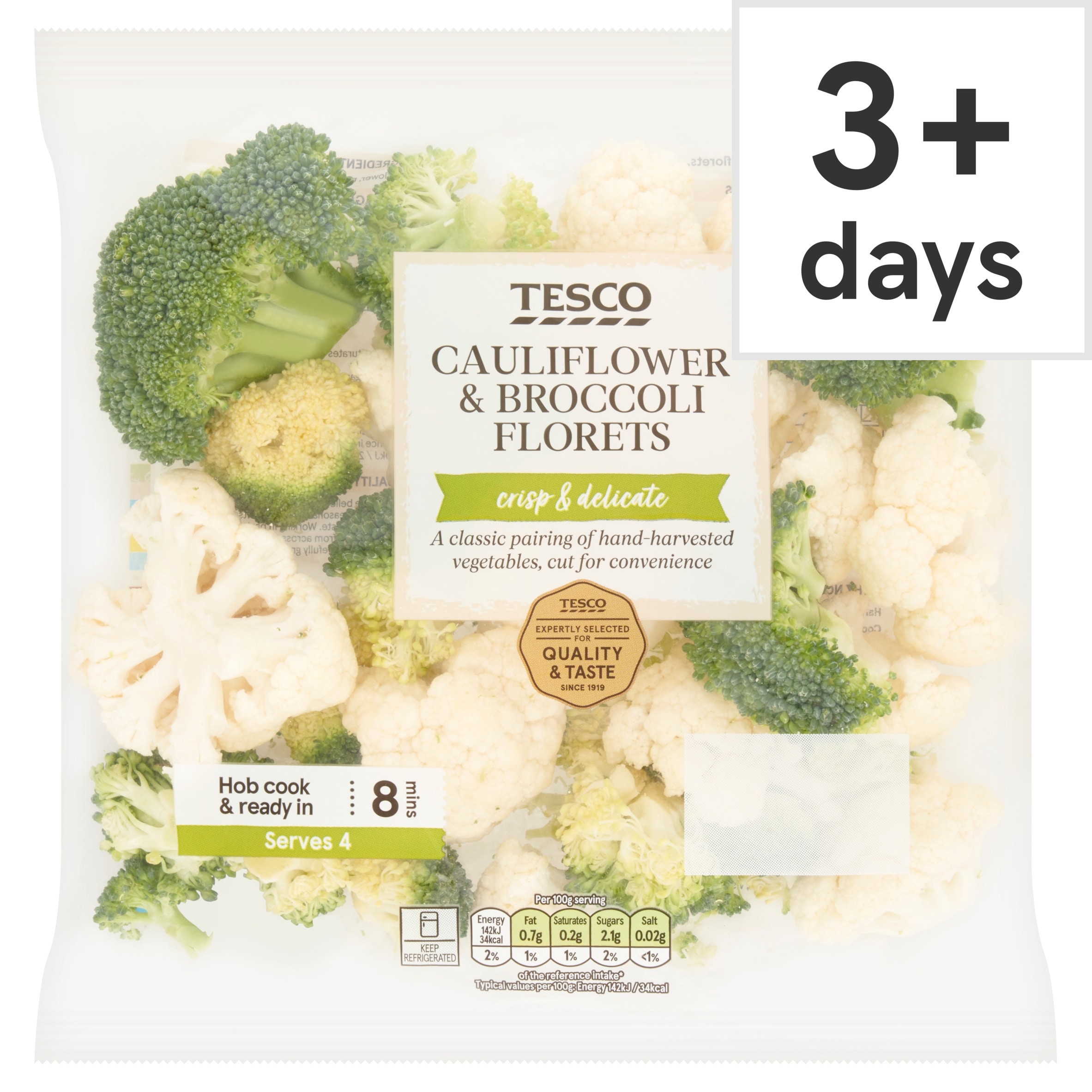 Tesco Cauliflower & Broccoli Florets 400G (M)