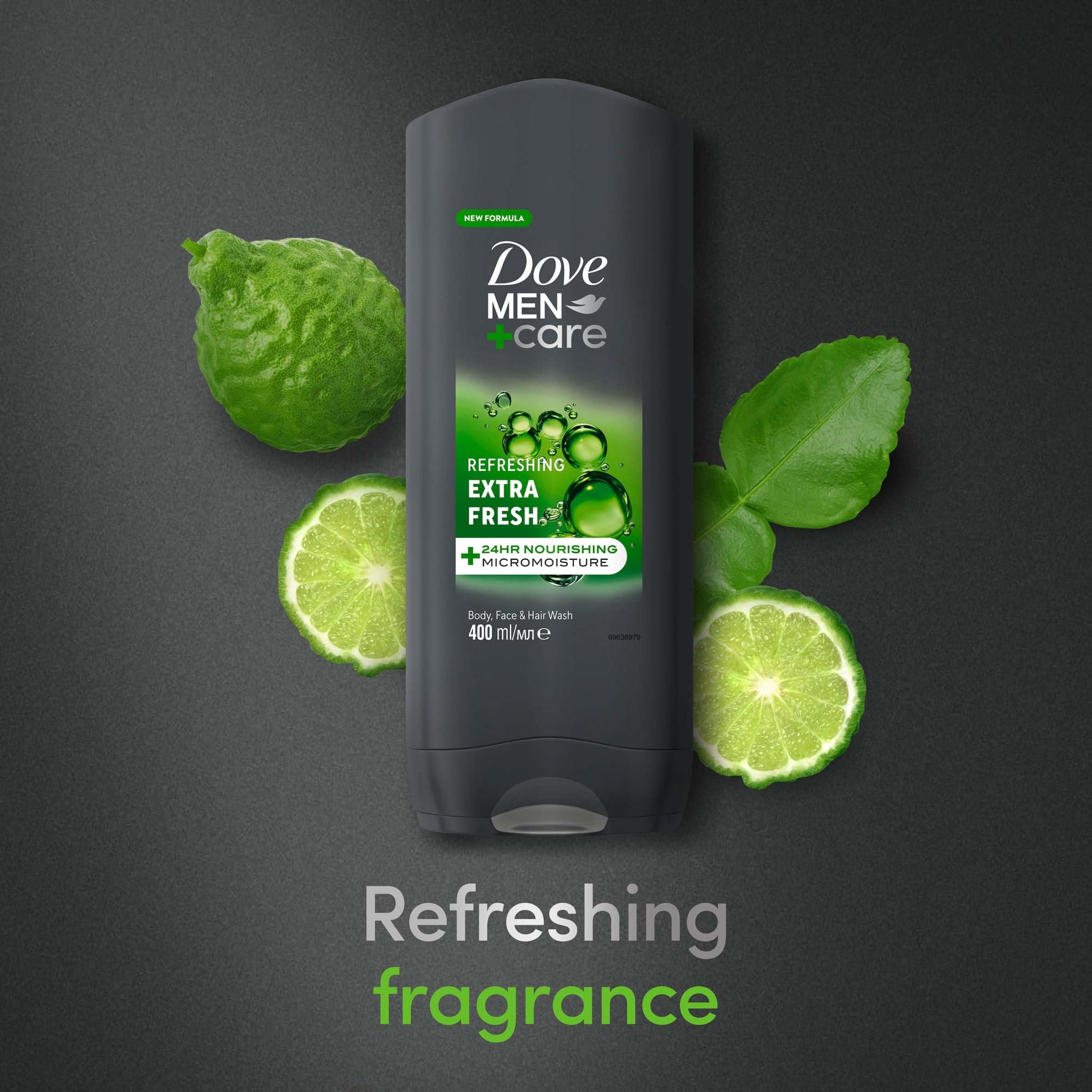 Dove Men+Care Refreshing 3-in-1 Hair, Face and Body Wash Extra Fresh 400 ml thumbnail 3