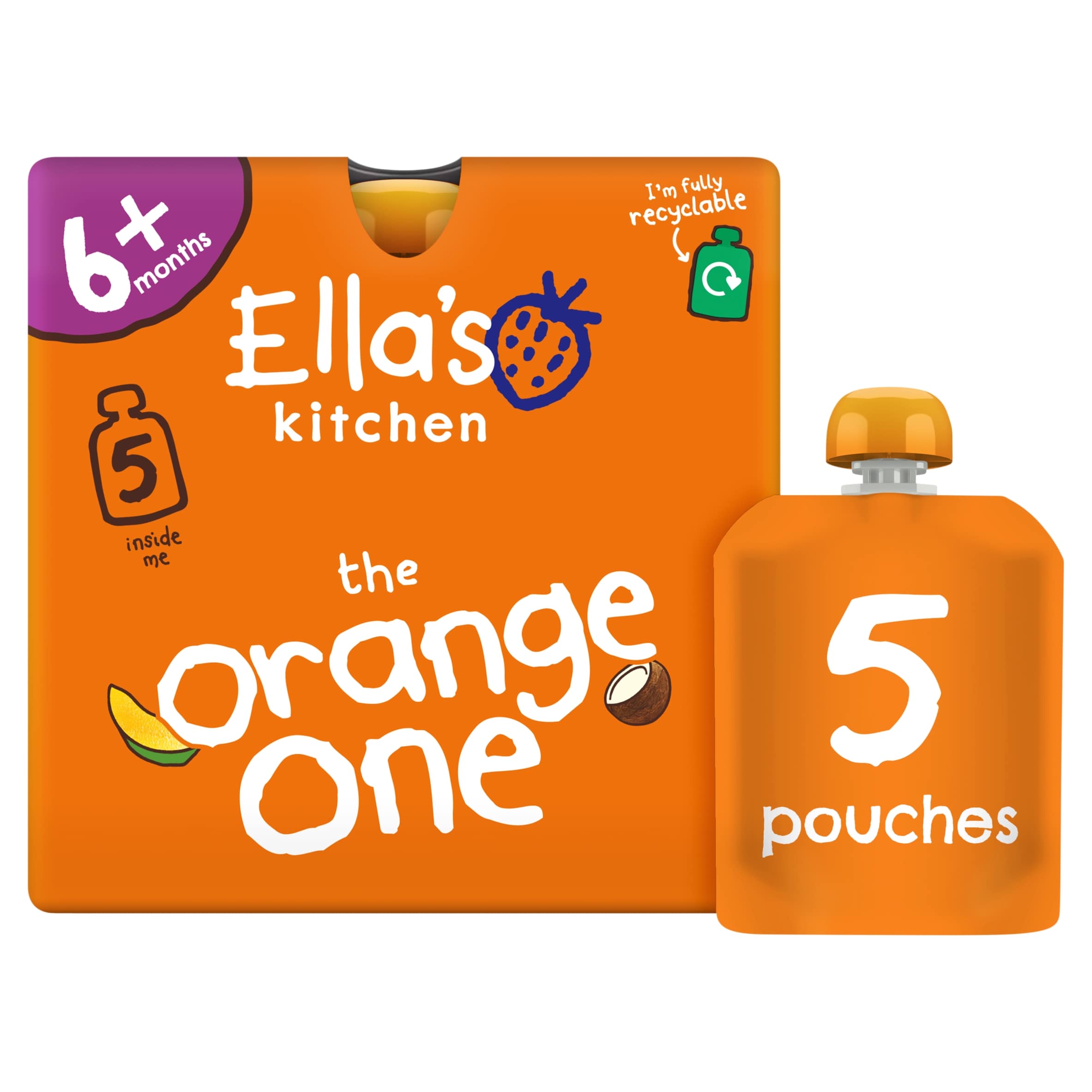 Ella's Kitchen The Orange One Smoothie Multipack Baby Food Pouch 6+ Months
