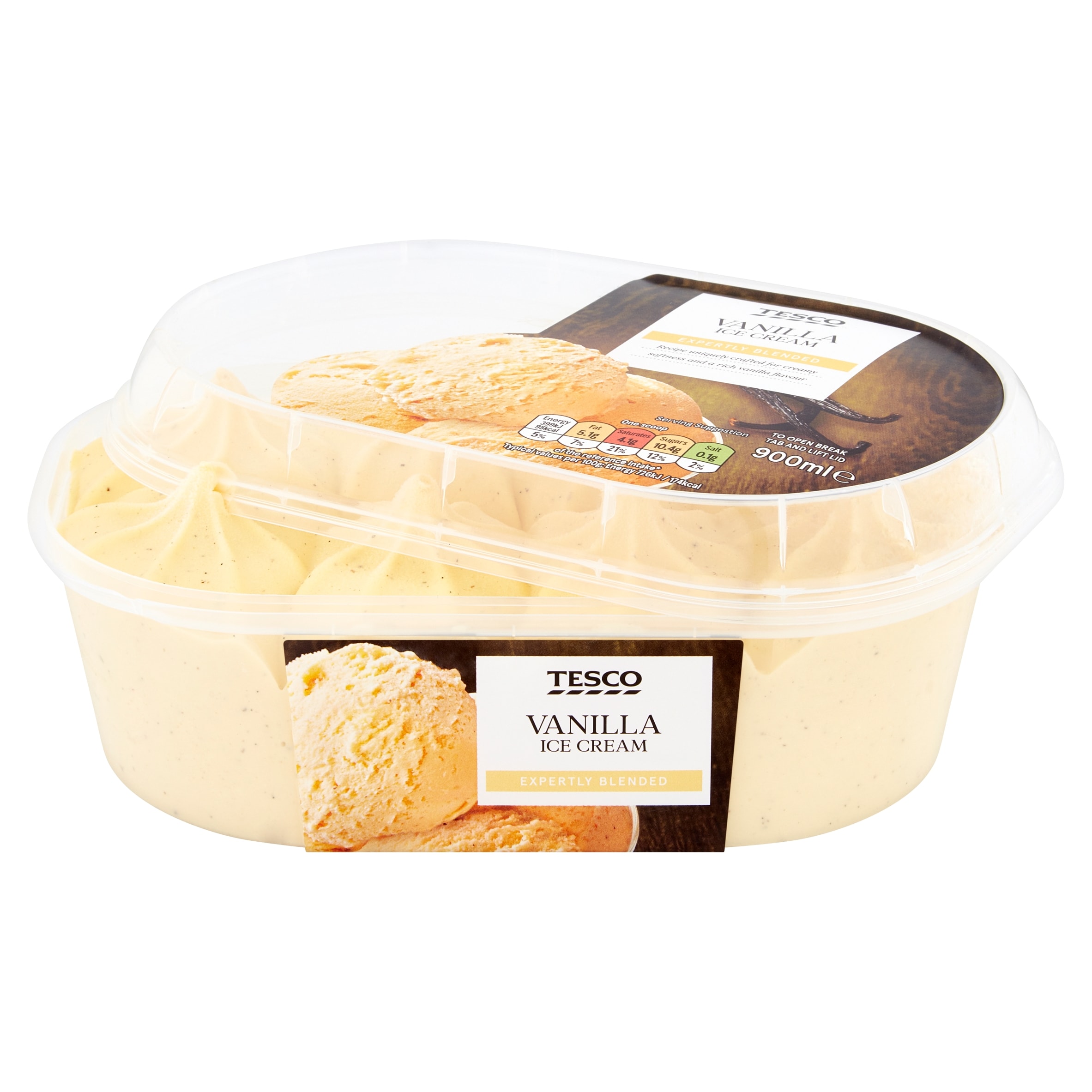 Tesco Vanilla Ice Cream 900Ml thumbnail 2
