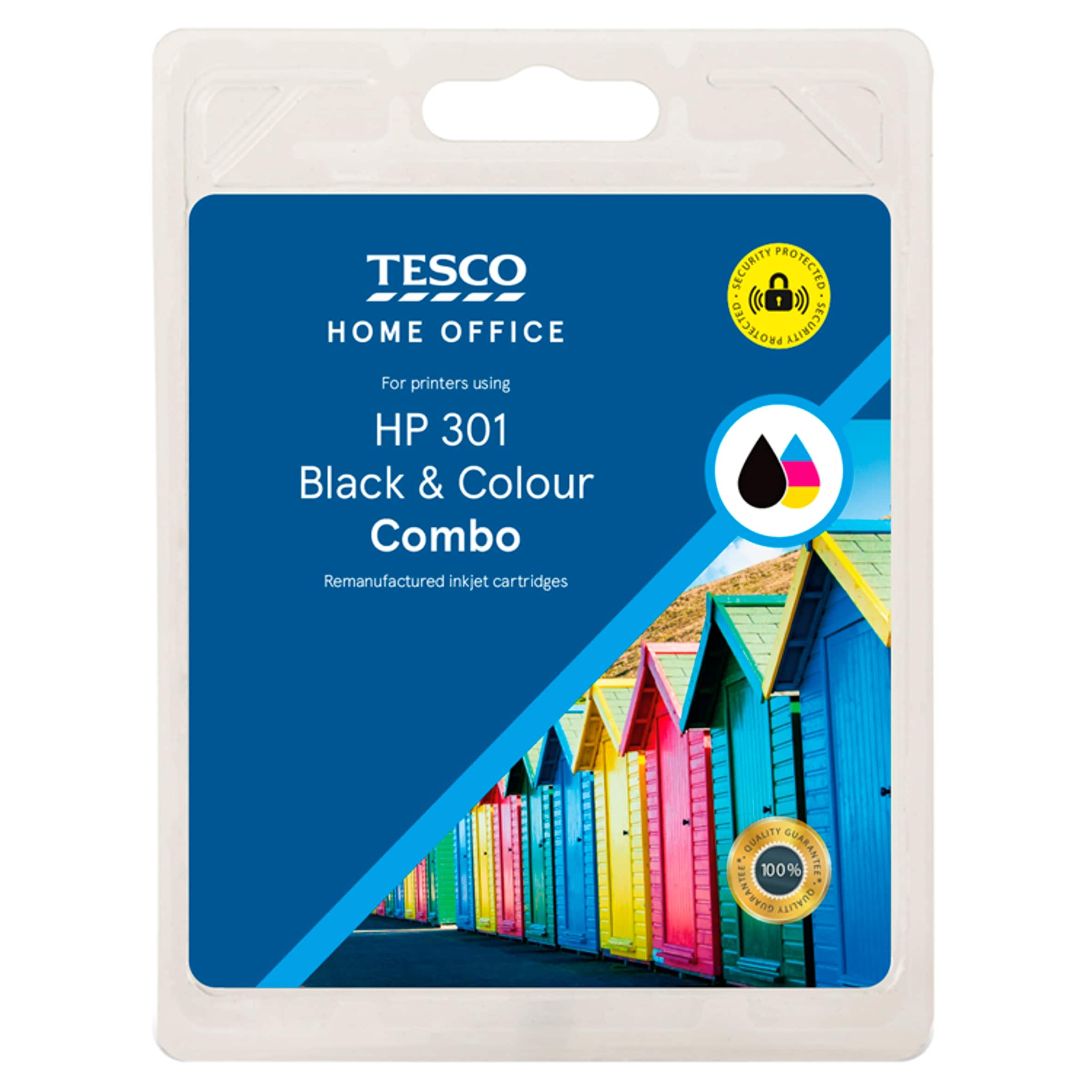Tesco HP301 Remanufactured Black & Colour Combo Printer Ink Cartridges