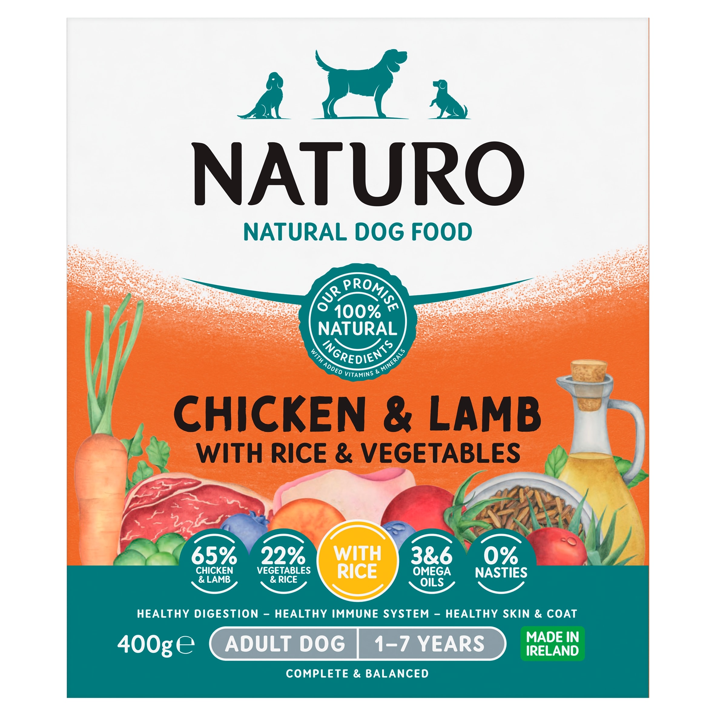 Naturo Chicken, Lamb with Rice & Vegetables