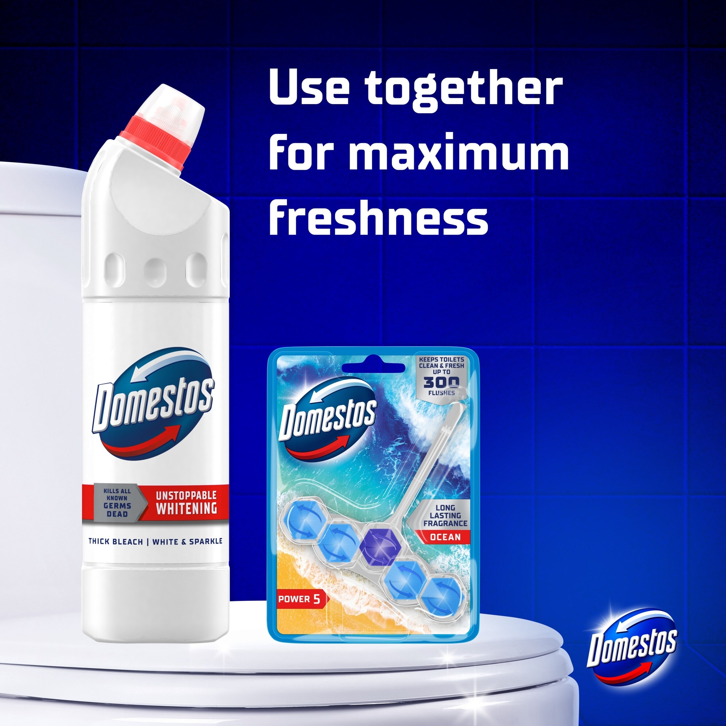 Domestos Bleach White & Sparkle Toilet Cleaner 750ml thumbnail 3