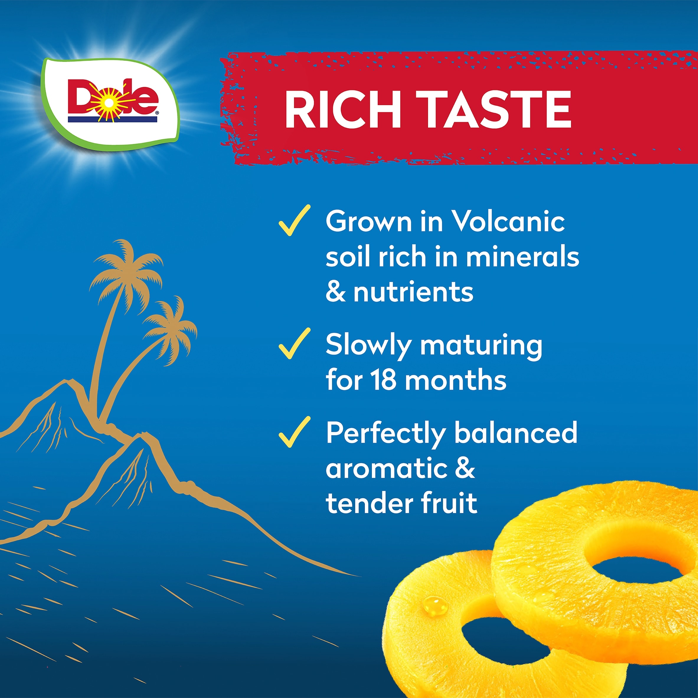 Dole Gold Pineapple Slices In Juice 432G thumbnail 3