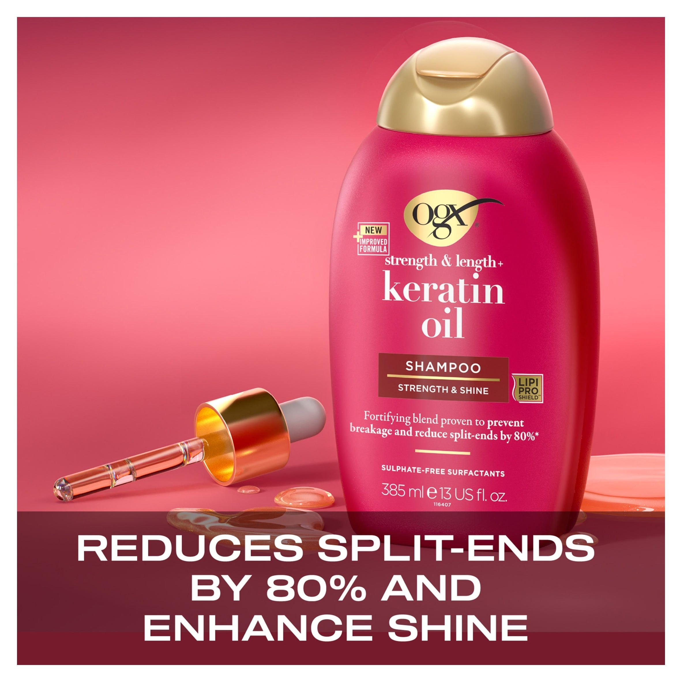 OGX Anti-Breakage Keratin Shampoo for Dry Hair 385ml thumbnail 3